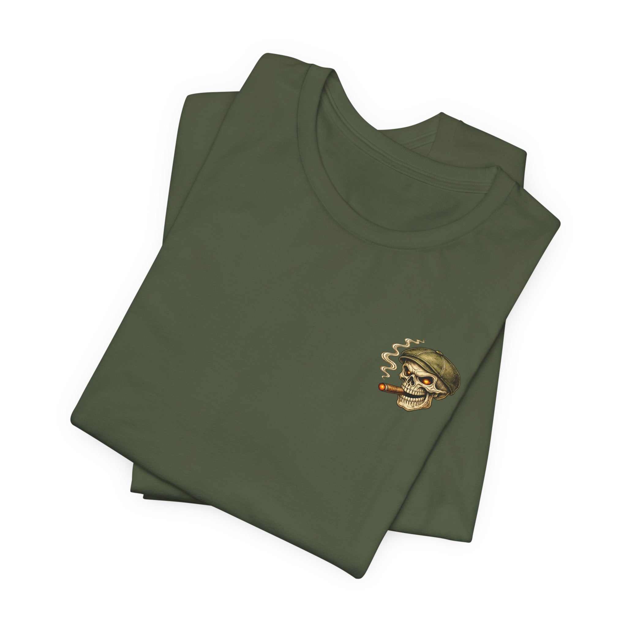 Still Standing Skull Tee — Vintage Military Skull Smoking Cigar T-Shirt