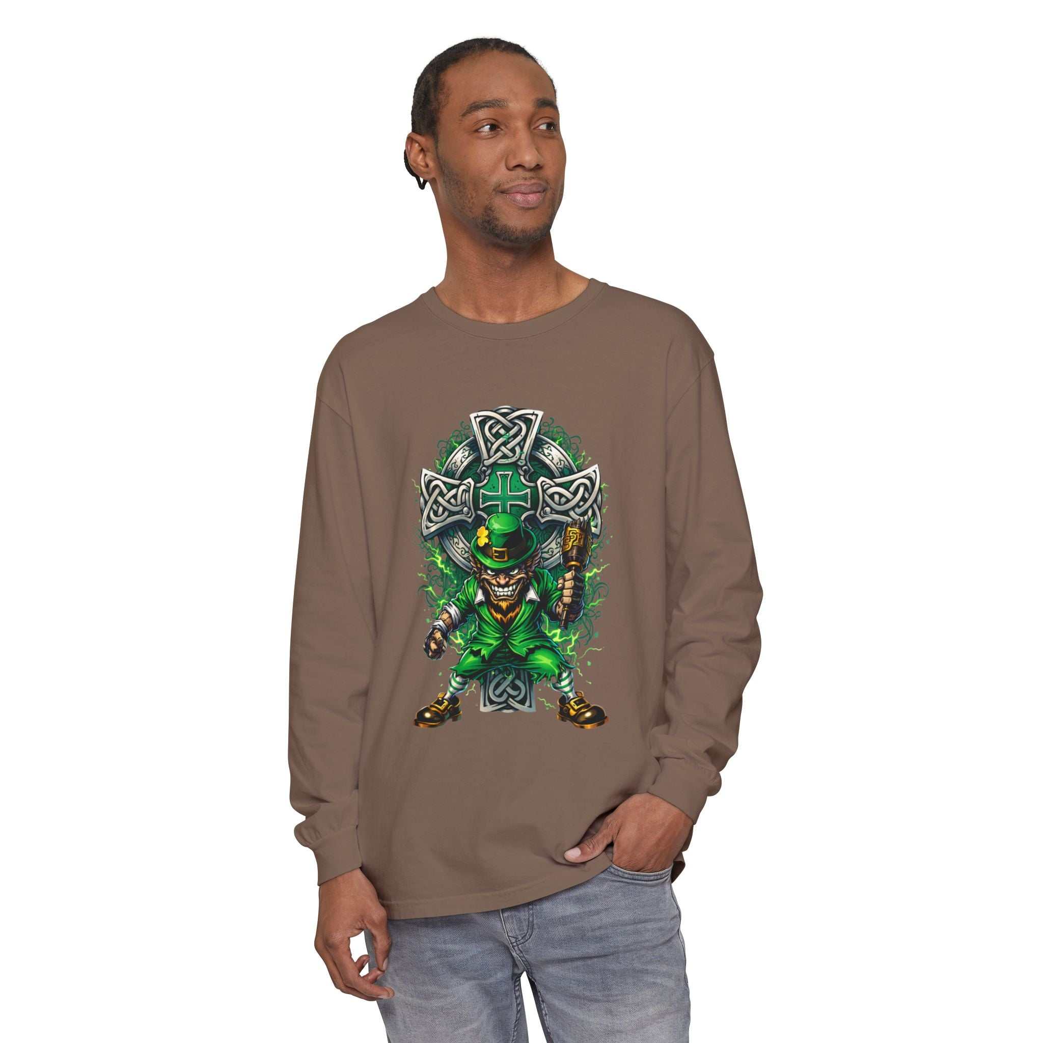 Celtic Leprechaun Long Sleeve Tee — St. Patrick’s Pub Crawl Shirt