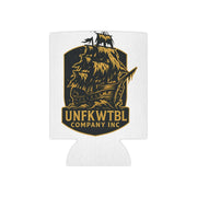 White can cooler with ghost pirate ship design and UNFKWTBL Company Inc logo