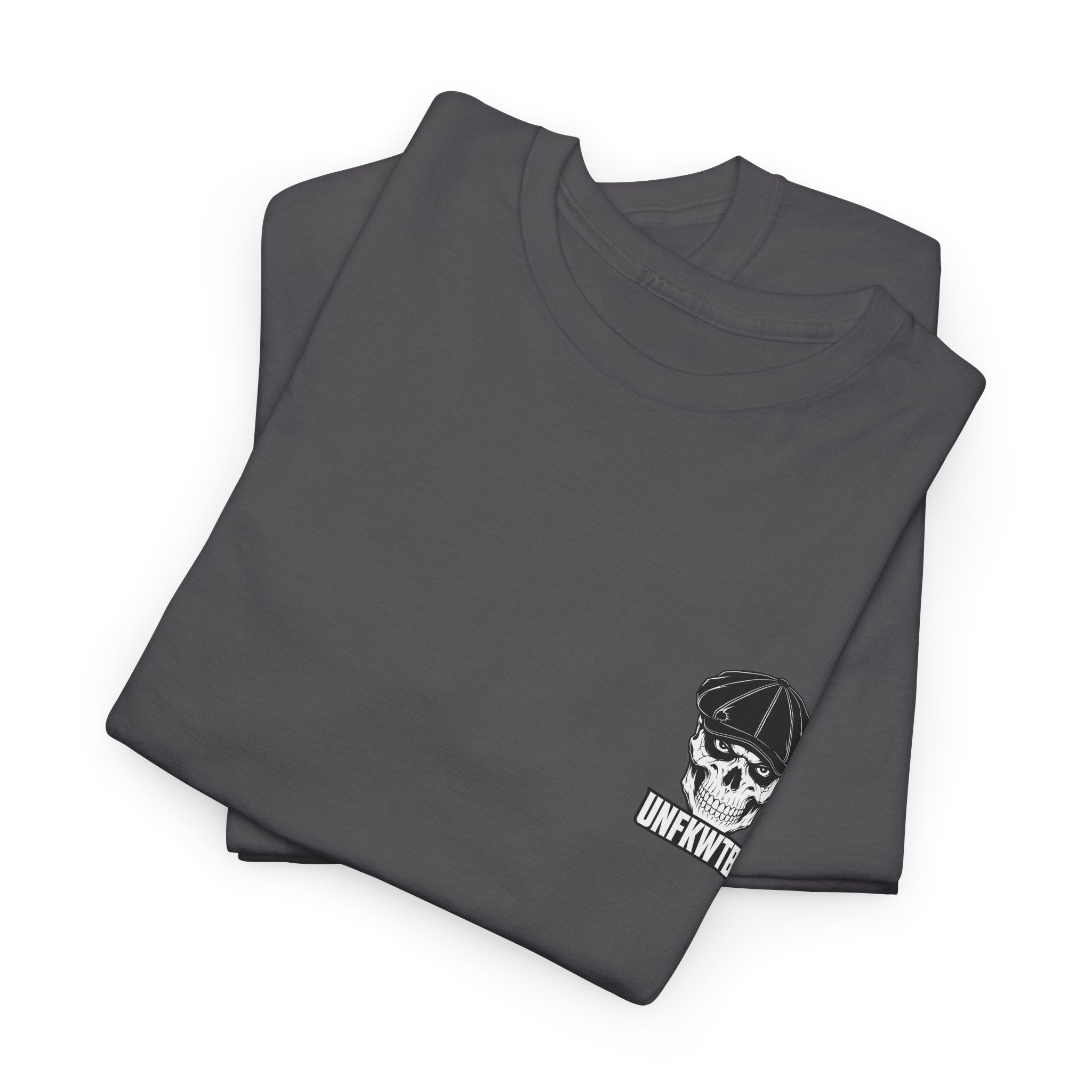 Graphic Tee — “Knocked Down. Never Finished.” Motivational Skull T-Shirt