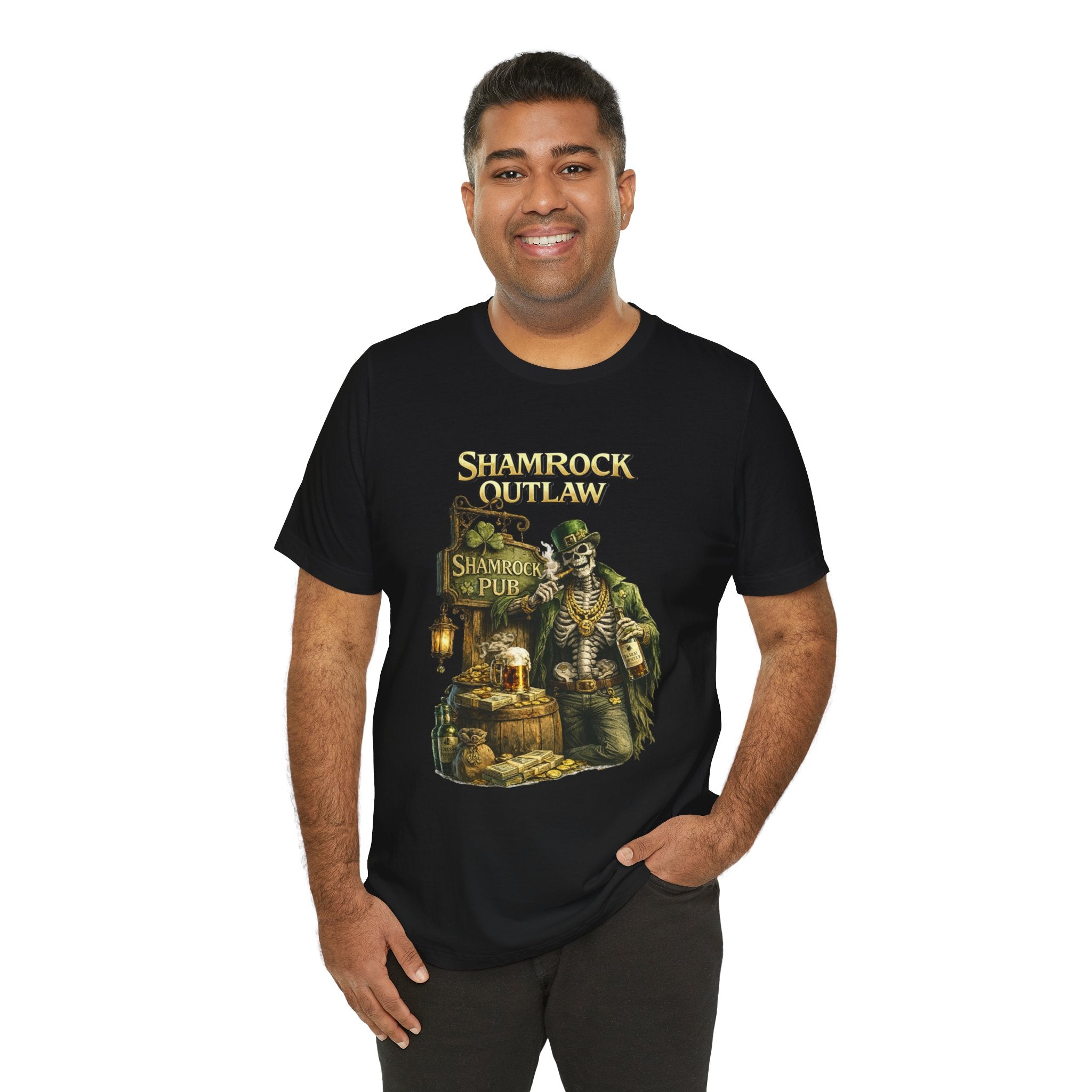 Shamrock Outlaw Tee — Vintage Irish Pub St. Patrick’s Day T‑Shirt