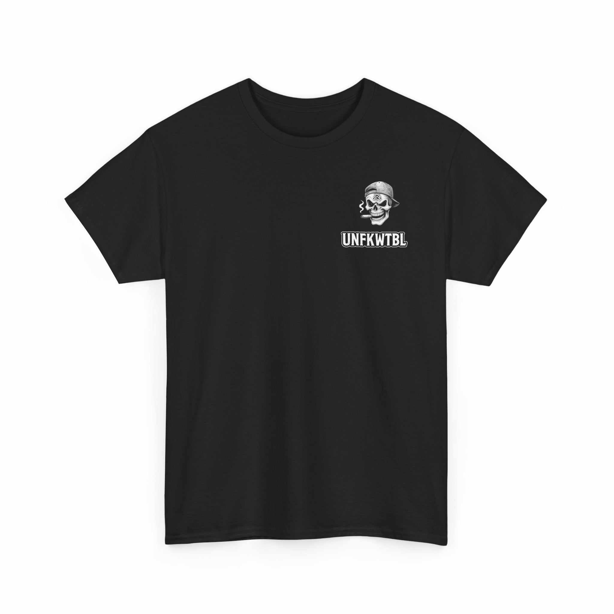 Skull & 'UNFKWTBL' Graphic Tee — Vintage Biker Skull T‑Shirt