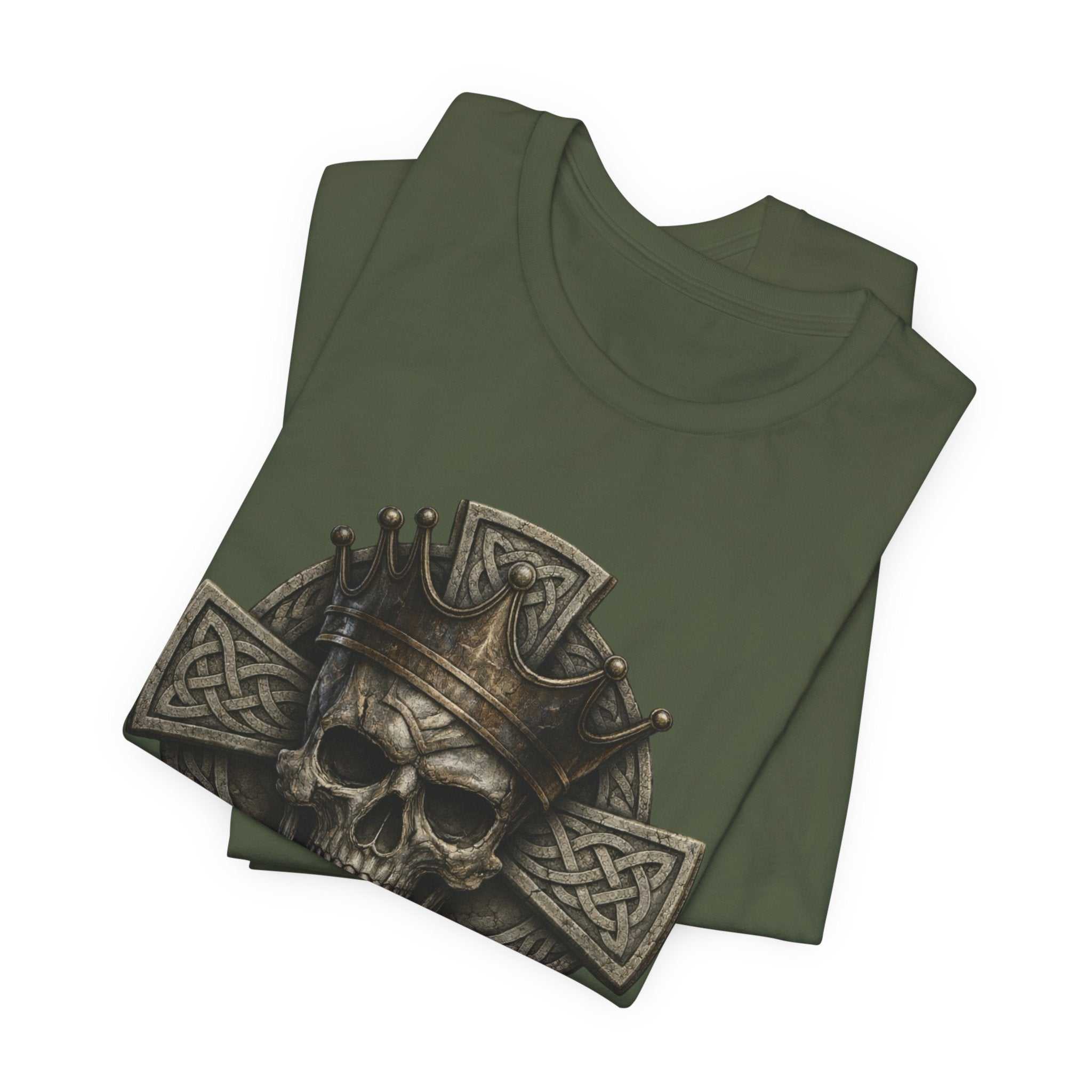 Skull & Celtic Cross Tee — 'UNFKWTBL' Gothic Biker Shirt