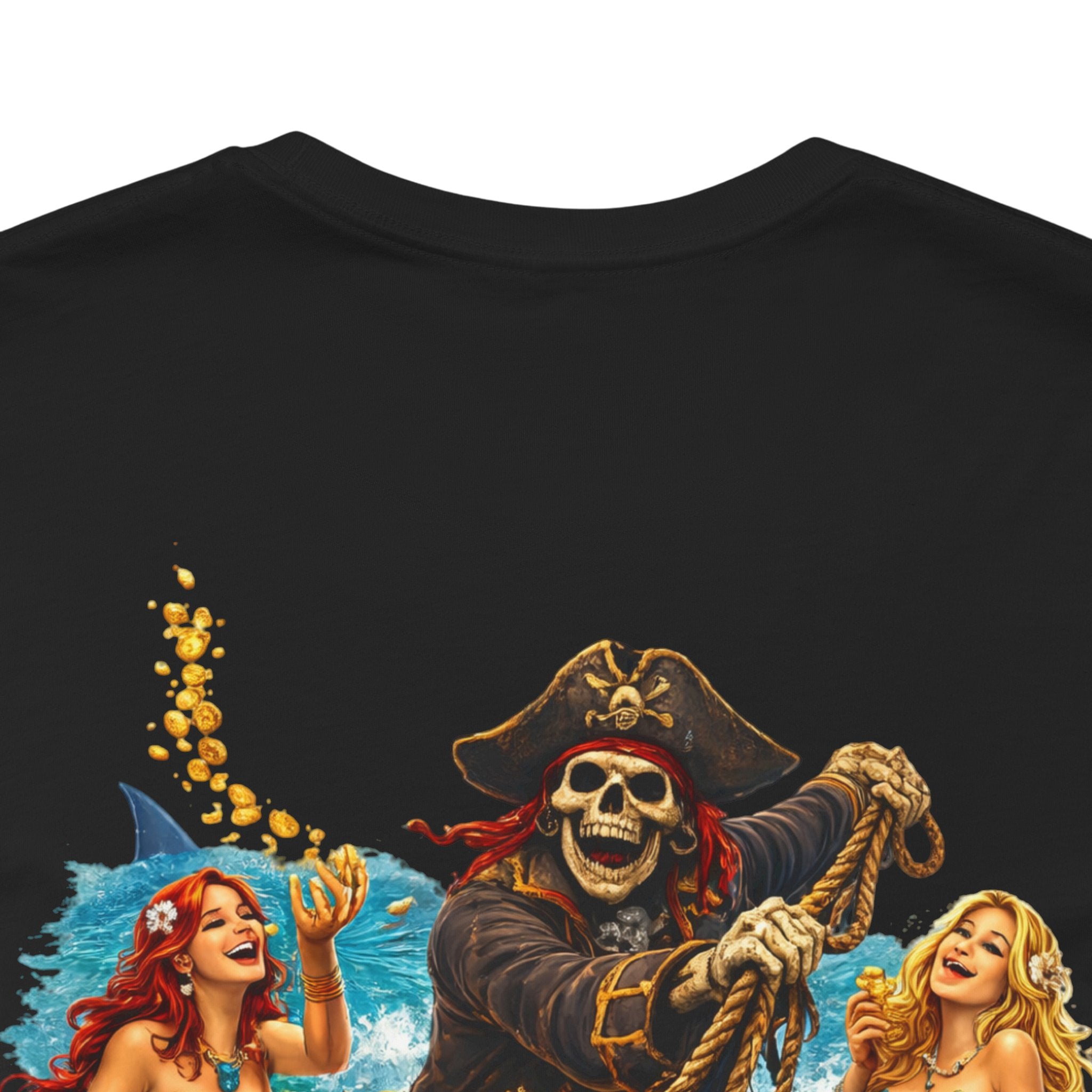Gold First Pirate Tee — 'Gold First, Questions Later' Treasure Skull T-Shirt