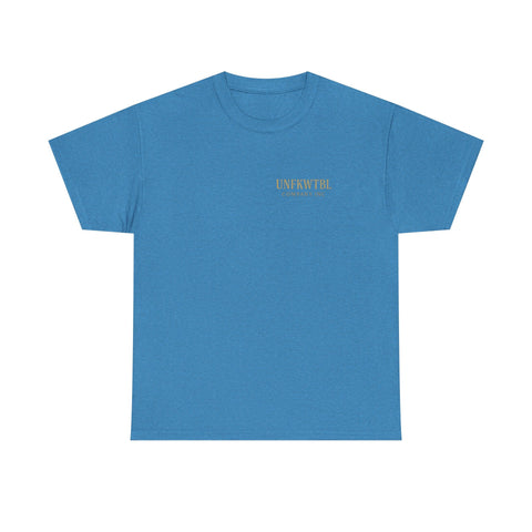 Blue unisex heavy cotton t-shirt with Michael Myers Calm Before the Kill design, durable and comfortable Halloween tee.