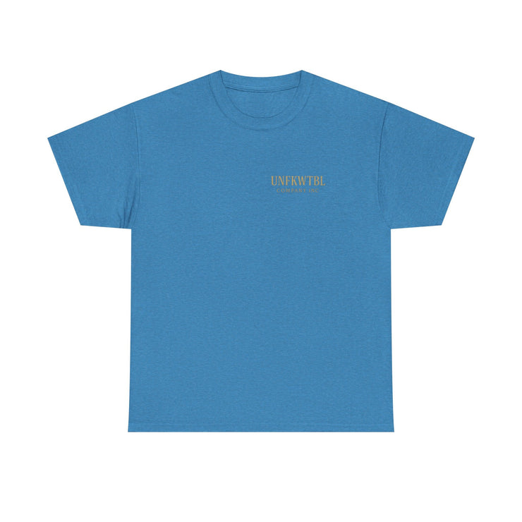 Blue unisex heavy cotton t-shirt with Michael Myers Calm Before the Kill design, durable and comfortable Halloween tee.