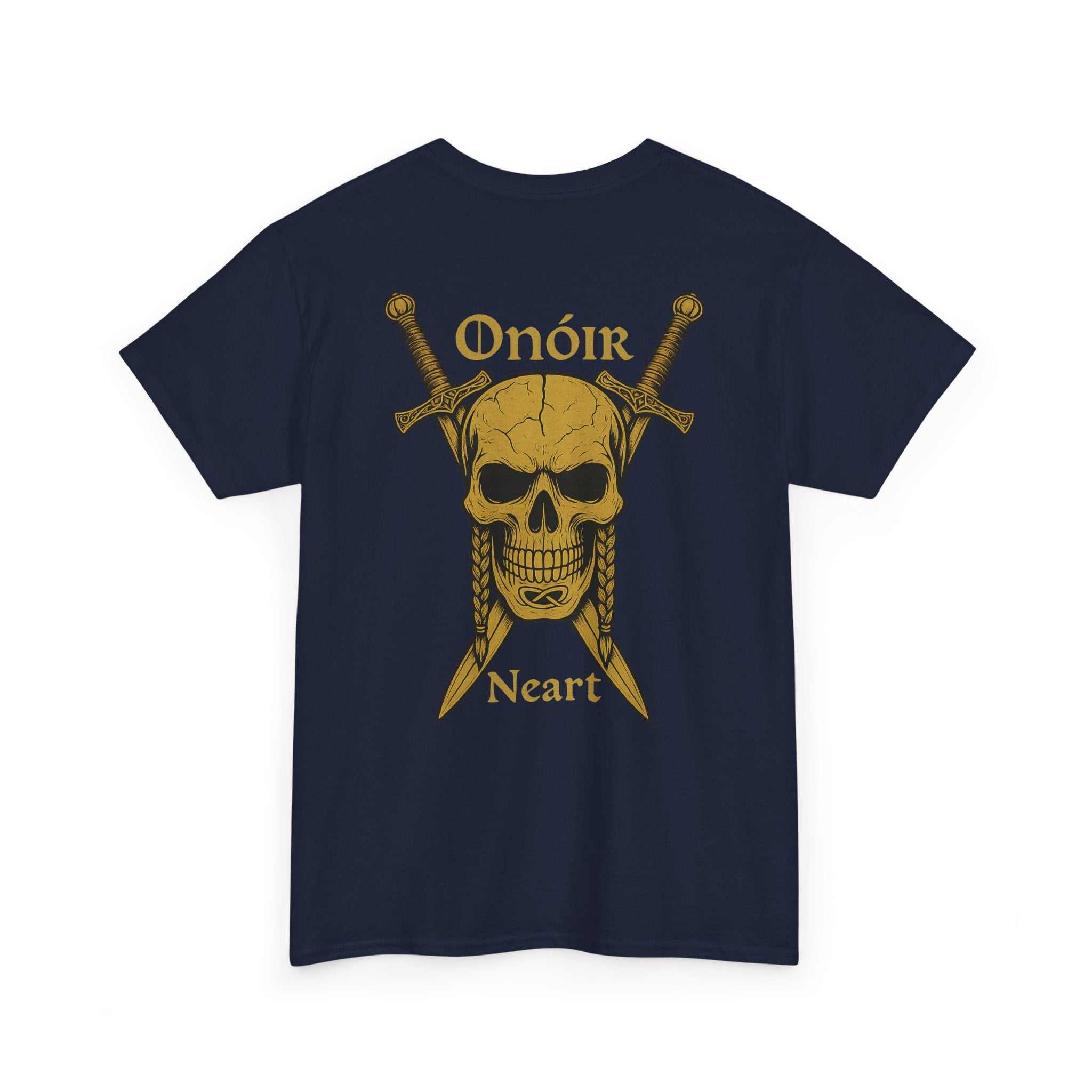 Skull & Swords Tee — “Onóir Neart” Celtic Skull T‑Shirt
