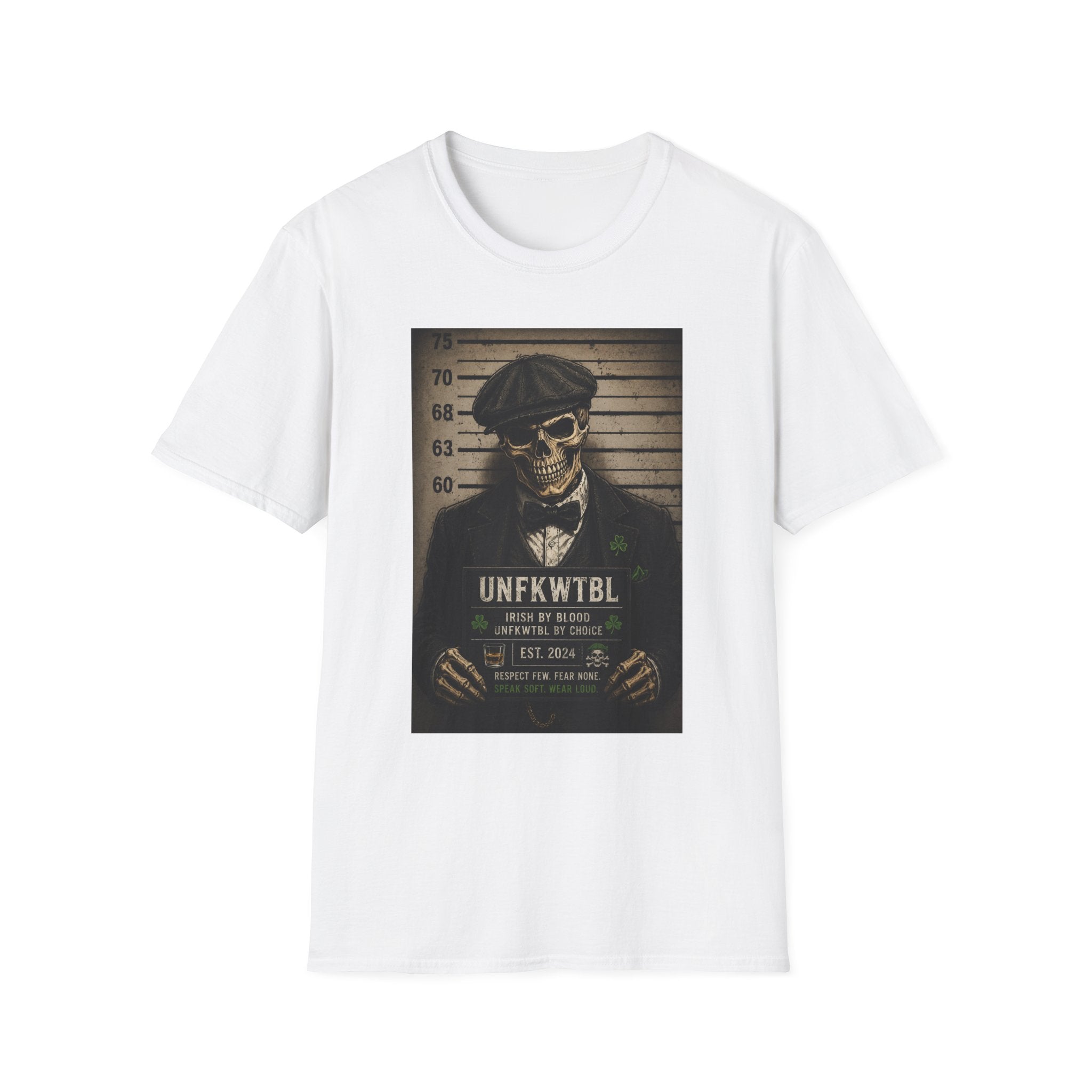 Skull Mugshot T-Shirt — Vintage Peaky Blinders Skeleton Graphic Tee