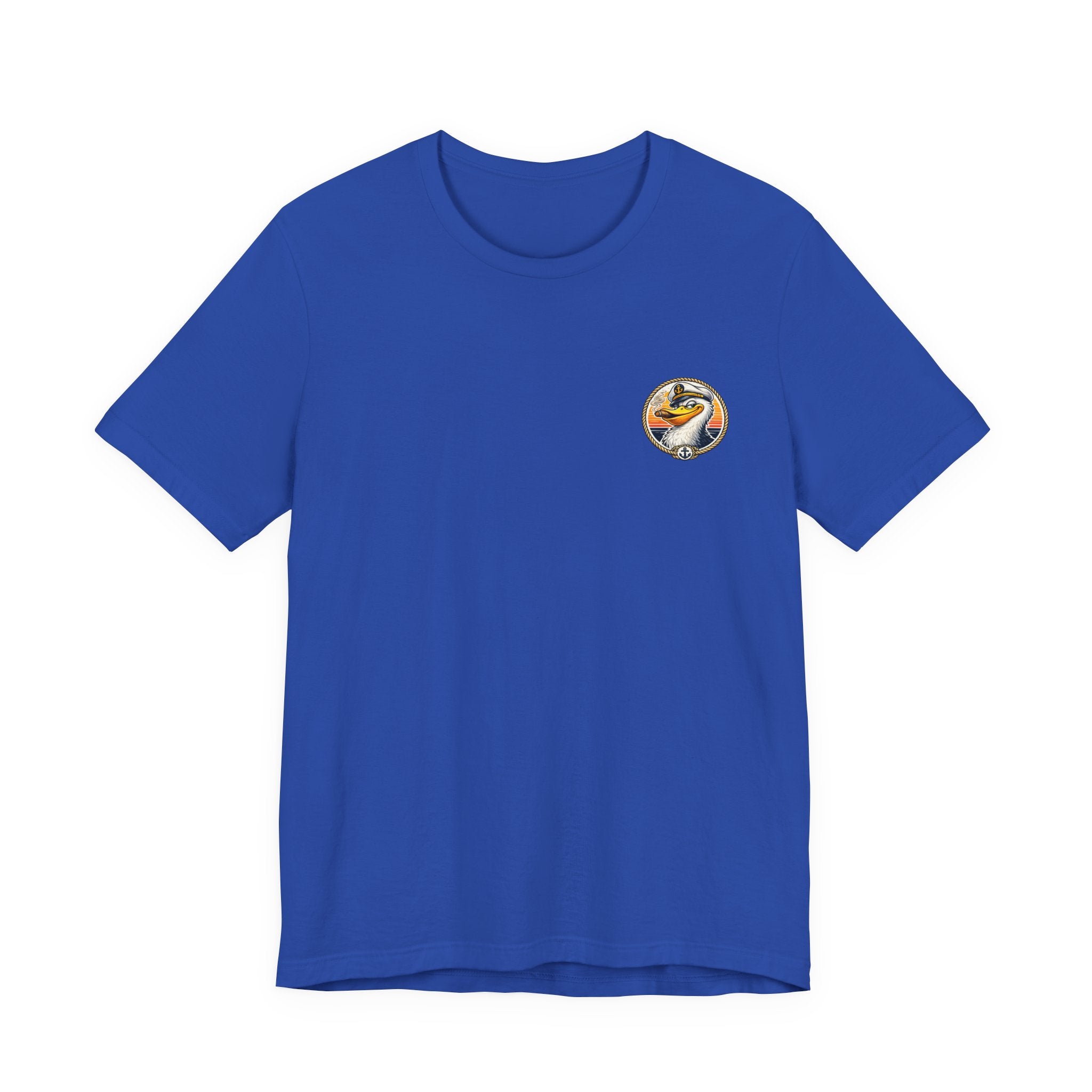Duck Captain Graphic Tee — Sailor Duck Drinking Rum Retro Beach Shirt