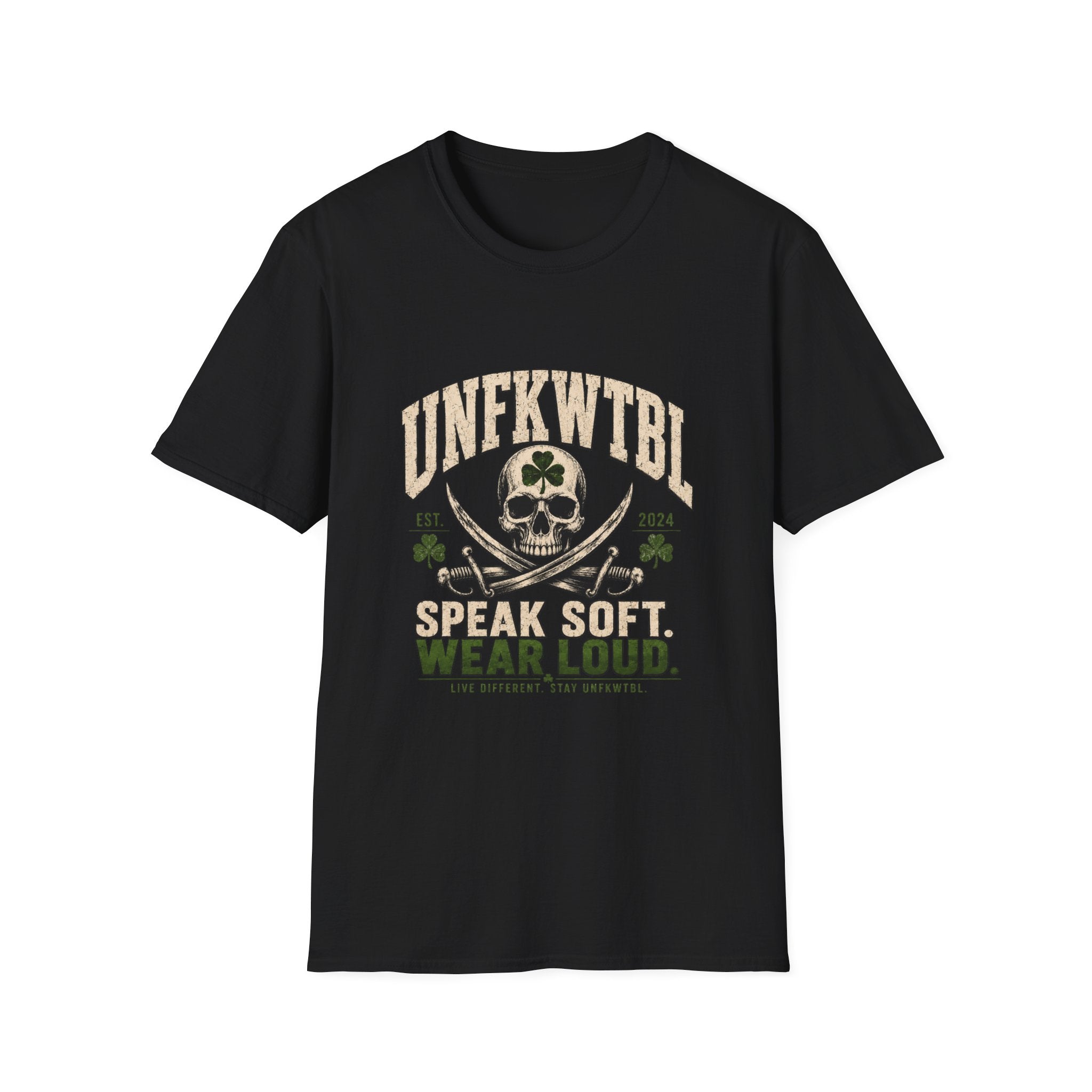 Skull & Crossbones "Speak Soft. Wear Loud." T-Shirt