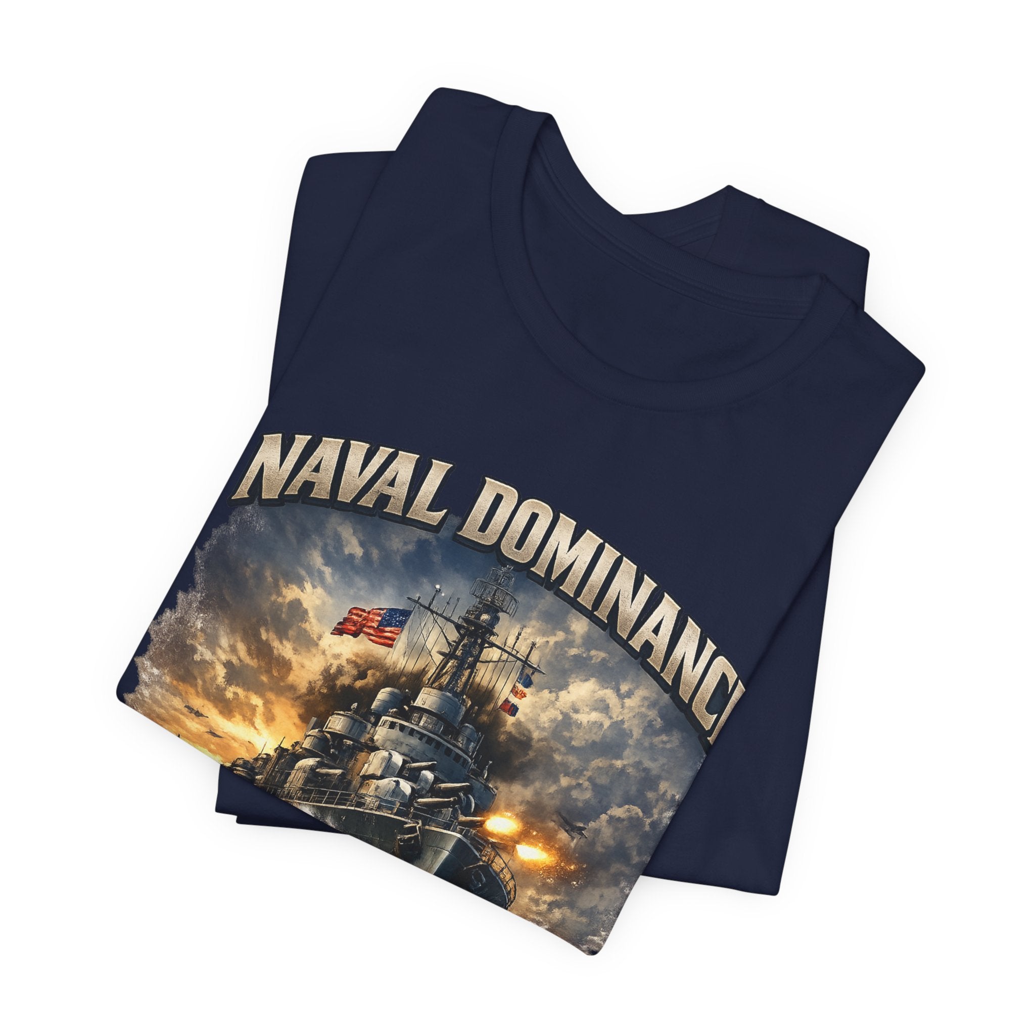 Naval Dominance Battleship Tee — 'UNFKWTBL' Military Navy Shirt