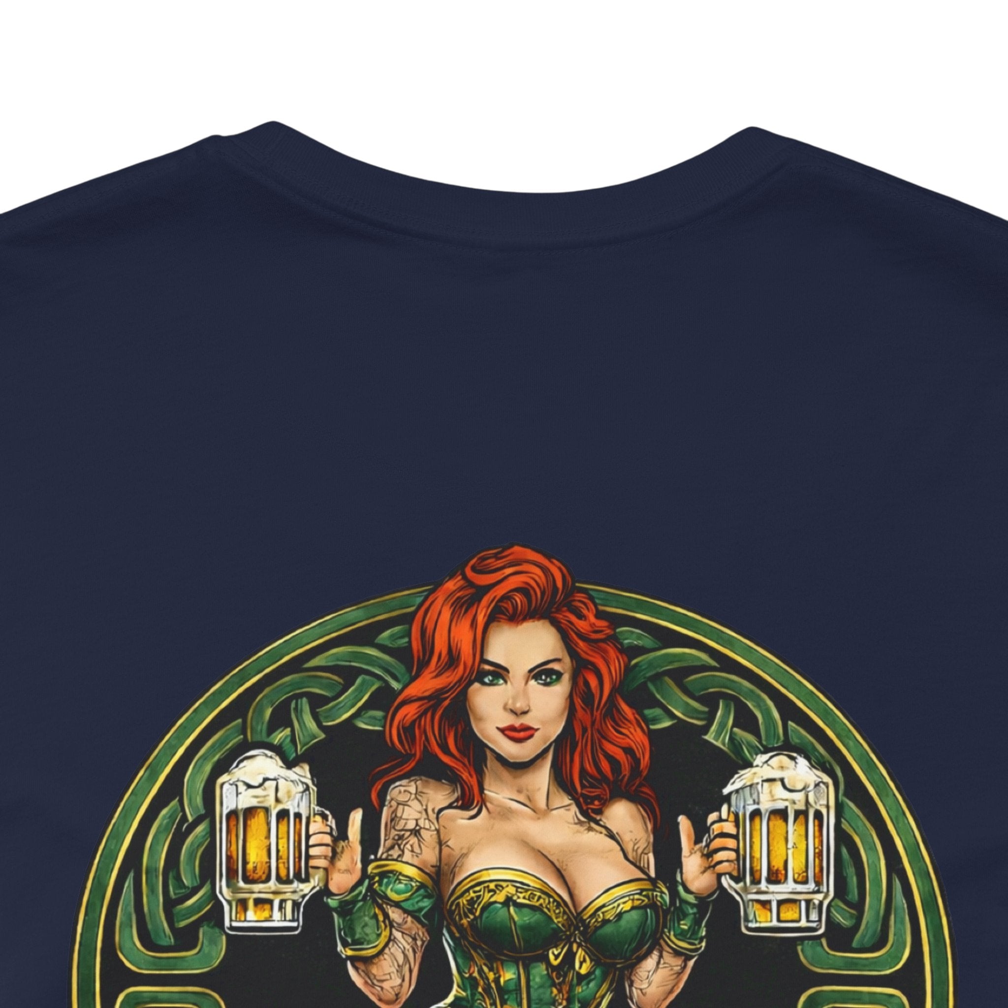 Gettin' Lucky St. Patrick's T-Shirt — Pinup Skull Irish Beer Graphic Tee