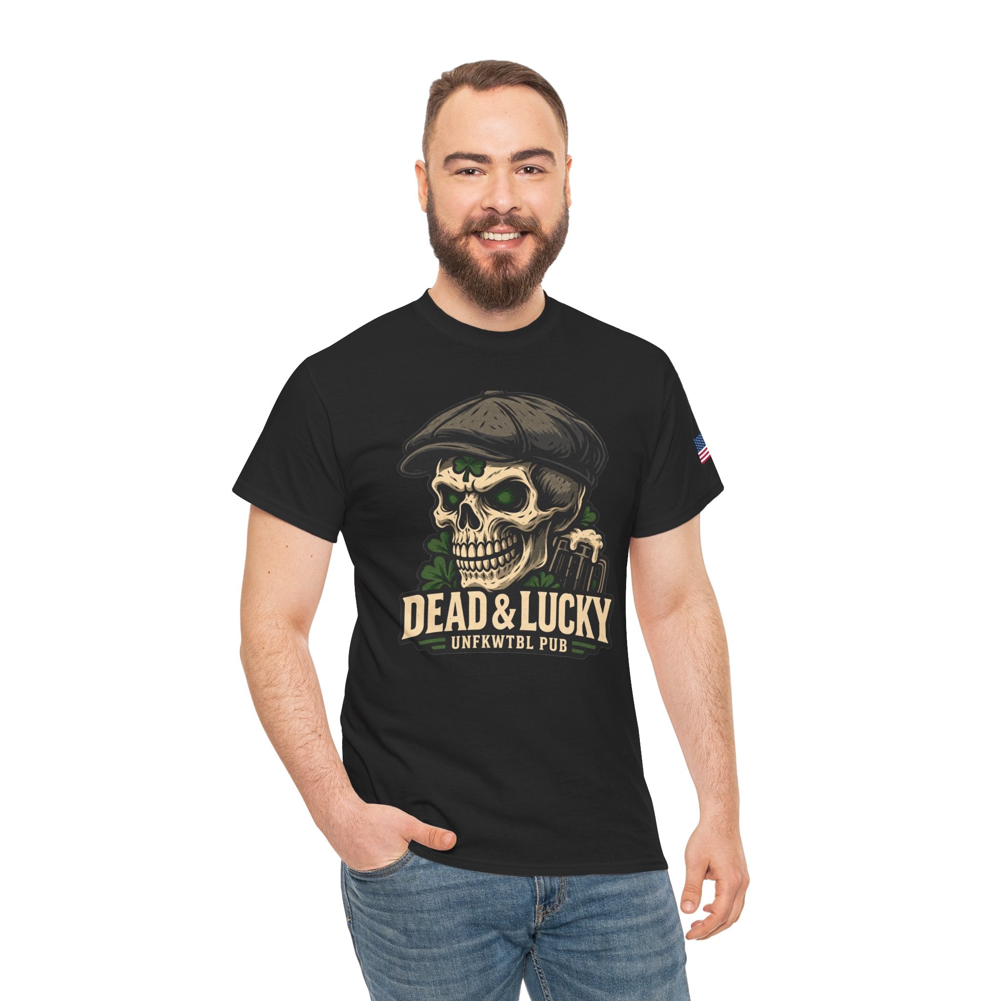 Dead & Lucky Skull Tee Irish Pub Shirt UNFKWTBL