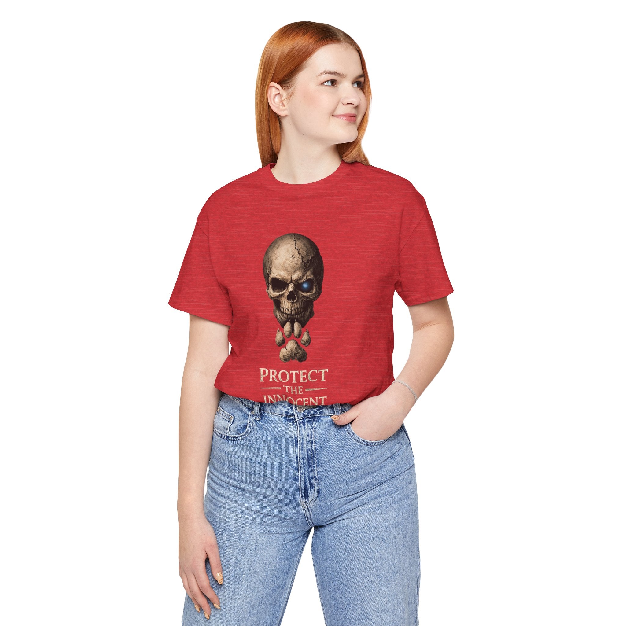 Protect the Innocent Skull Tee — "Harm Them... Answer For It." Statement T-Shirt
