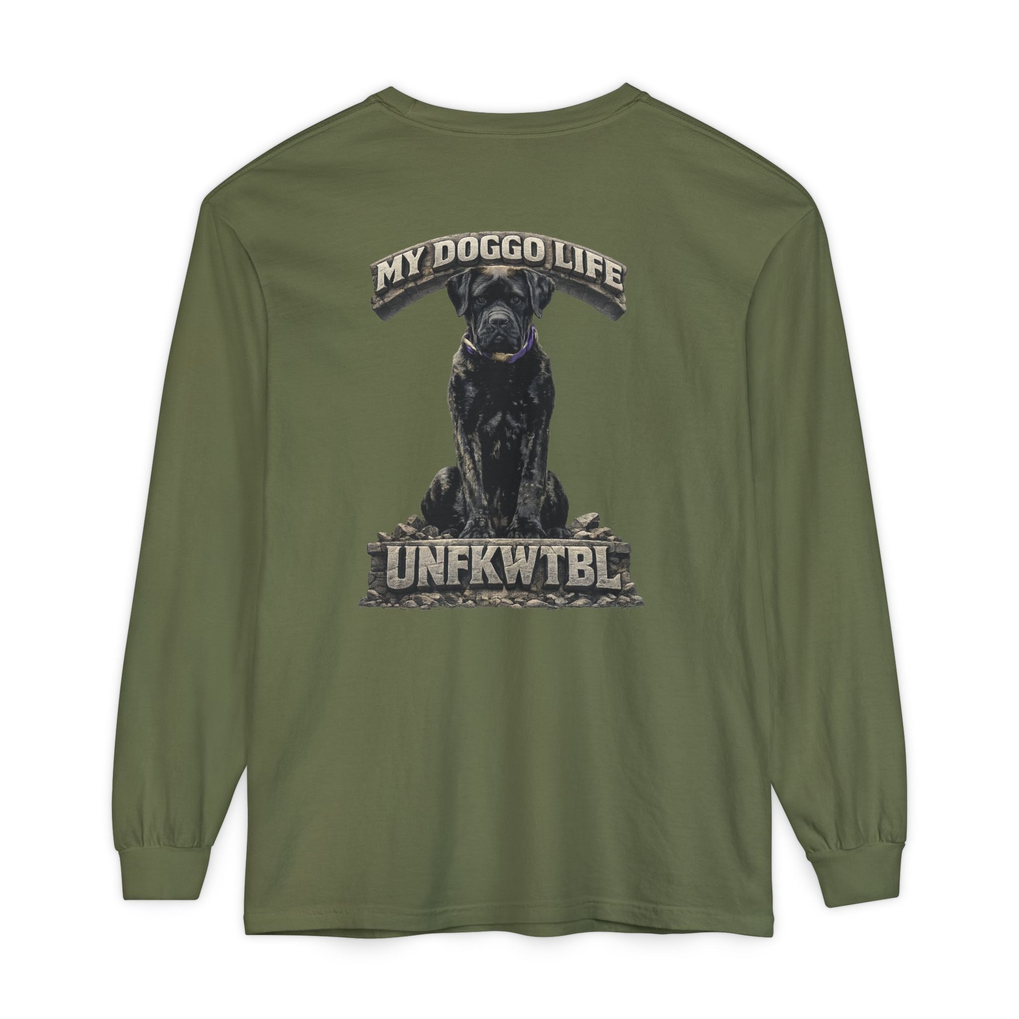 Long Sleeve T-Shirt — "My Doggo Life" Black Dog Graphic