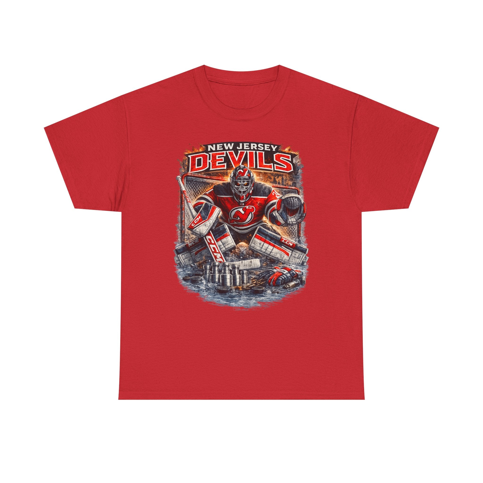 New Jersey Devils Hockey Goalie T-Shirt – Vintage Team Fan Tee - UNFKWTBL COMPANY INC