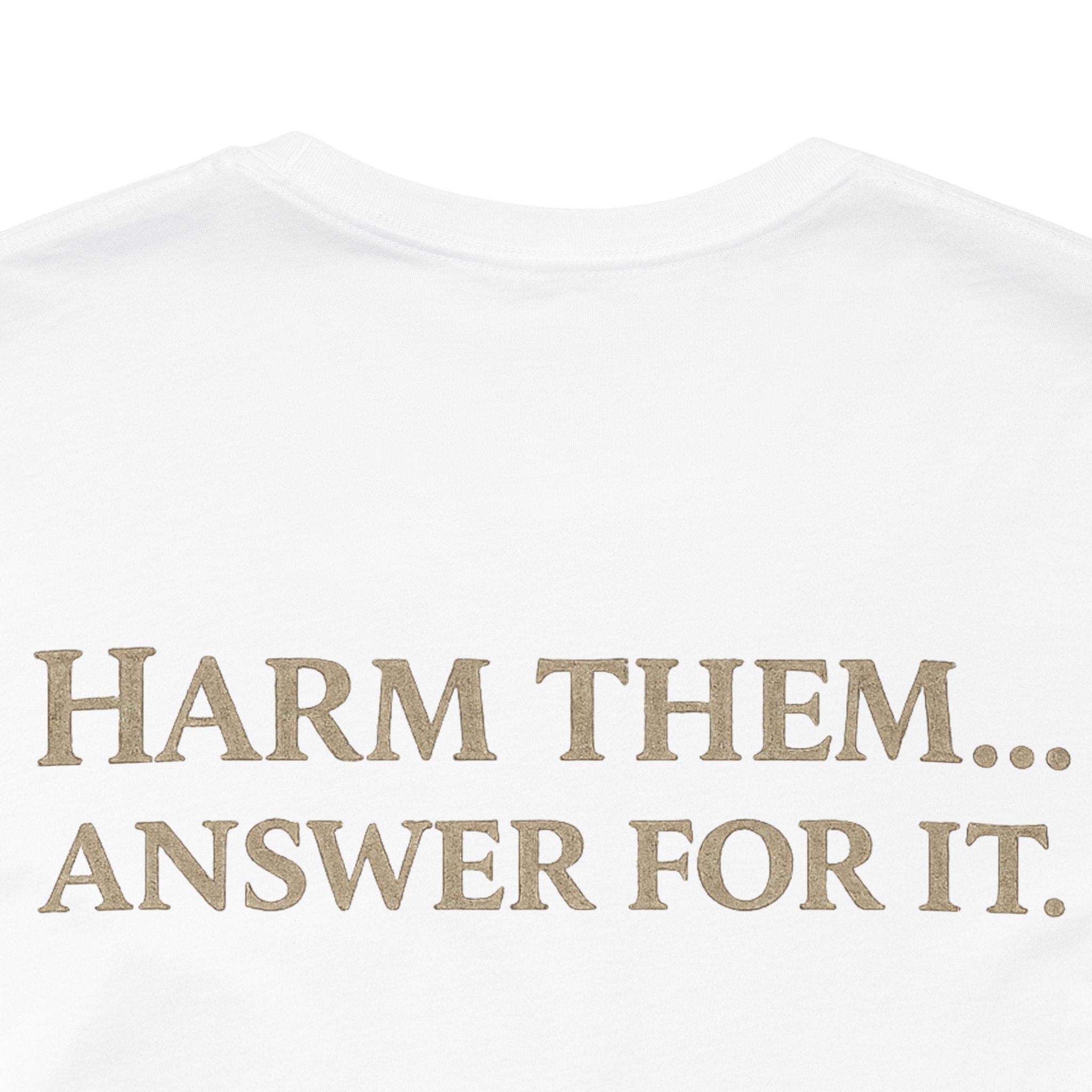 Protect the Innocent Skull Tee — "Harm Them... Answer For It." Statement T-Shirt