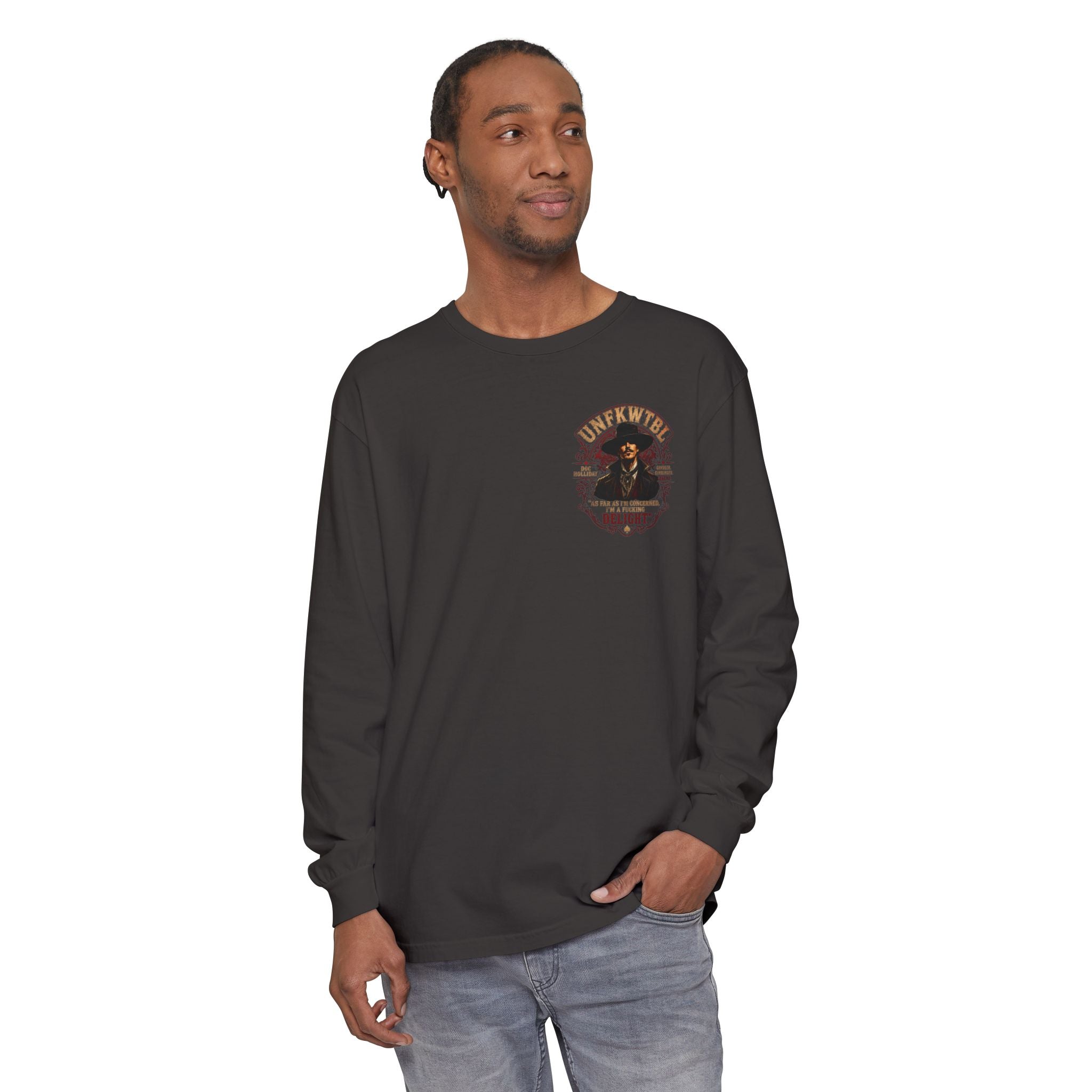 Unfkwtbl Vintage Western Long Sleeve T‑Shirt — Gunslinger Graphic