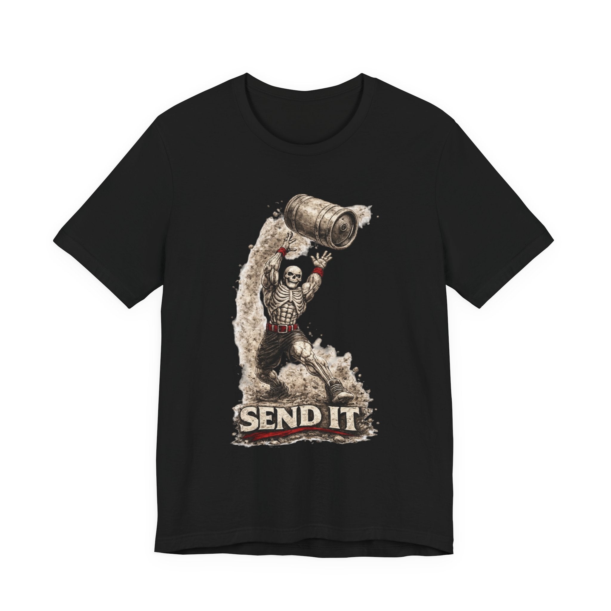 Send It Skull Rider T-Shirt — Vintage Skeleton Keg Surfing Tee