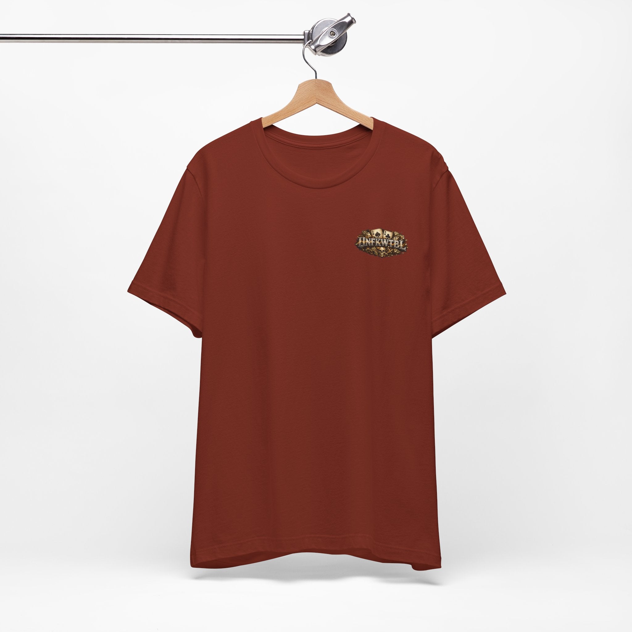 Skull & Flaming Cards Graphic Tee — Poker Skull Short Sleeve T-Shirt
