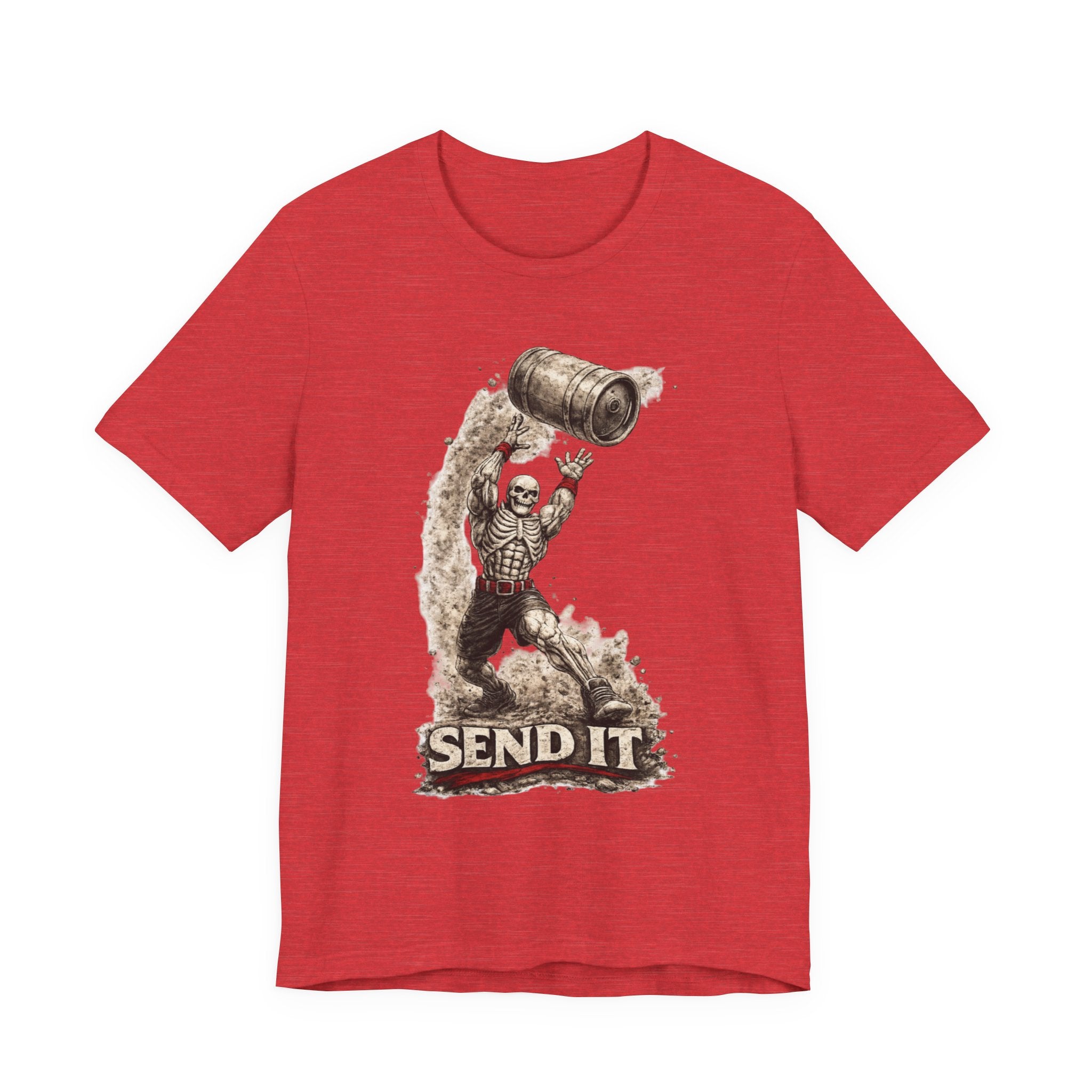 Send It Skull Rider T-Shirt — Vintage Skeleton Keg Surfing Tee