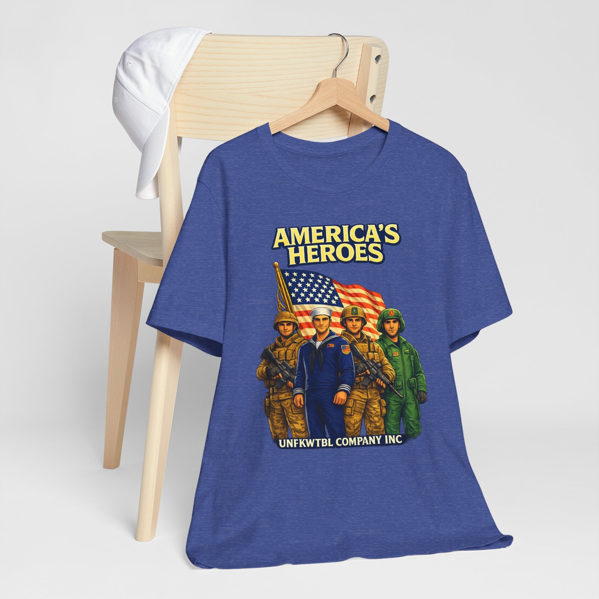 America's Heroes T-Shirt — Patriotic Military Vintage Graphic Tee