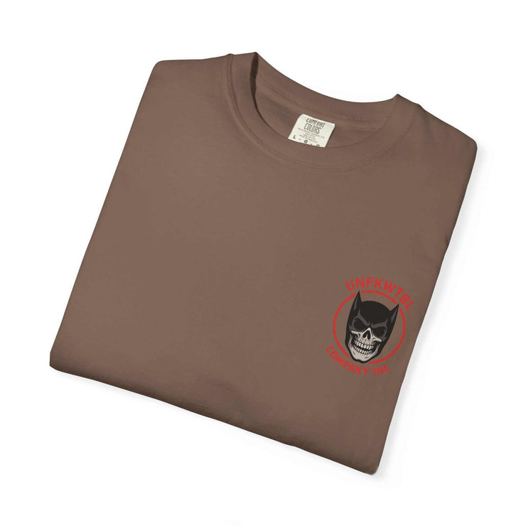 Batman Holographic Ghostface unisex brown T-shirt with skull and bat logo design