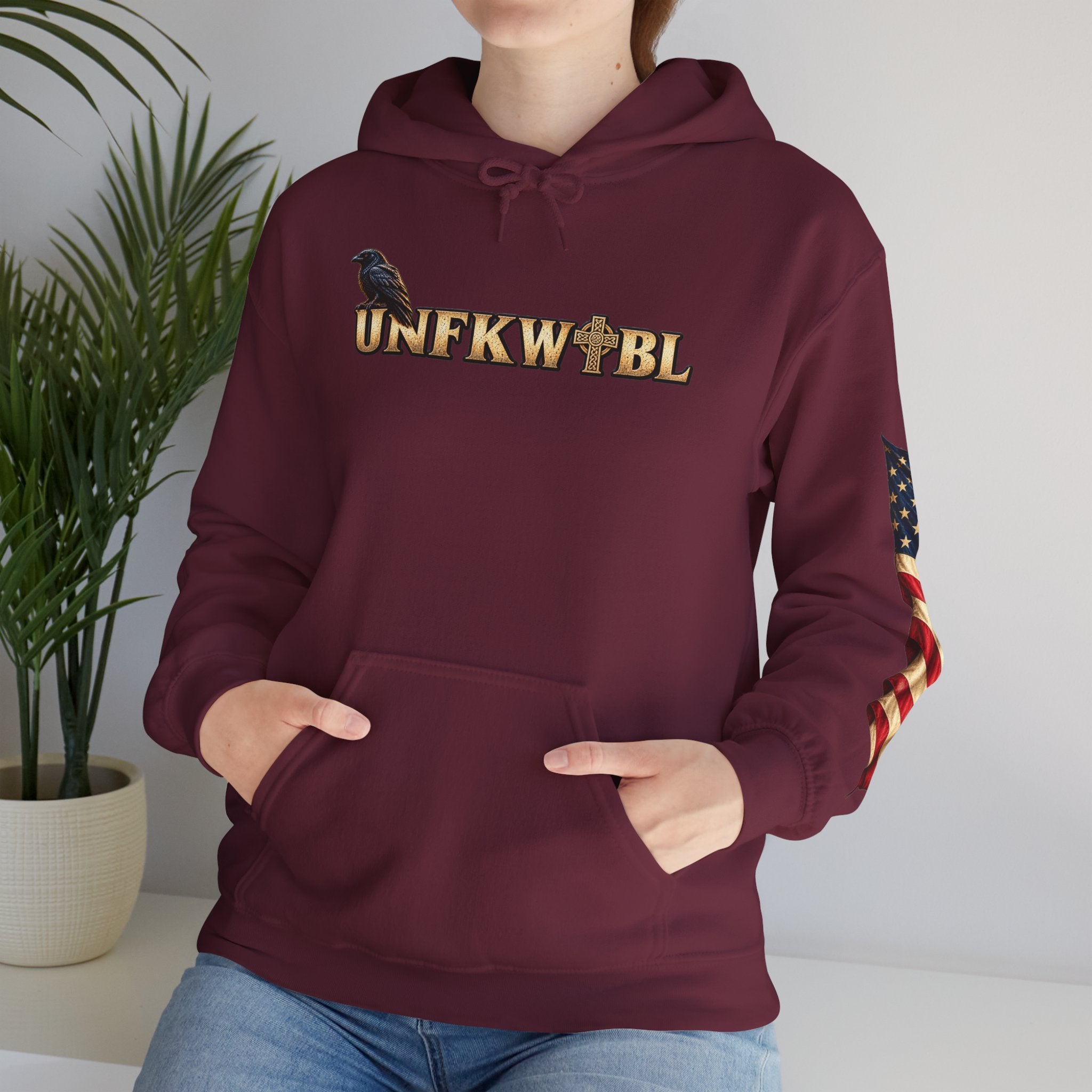 UNFKWTBL The Watcher Raven & Celtic Cross Hoodie