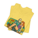 Horror Mashup Tee — 'No Give Backs' Jason & Daphne Retro Graphic T-Shirt