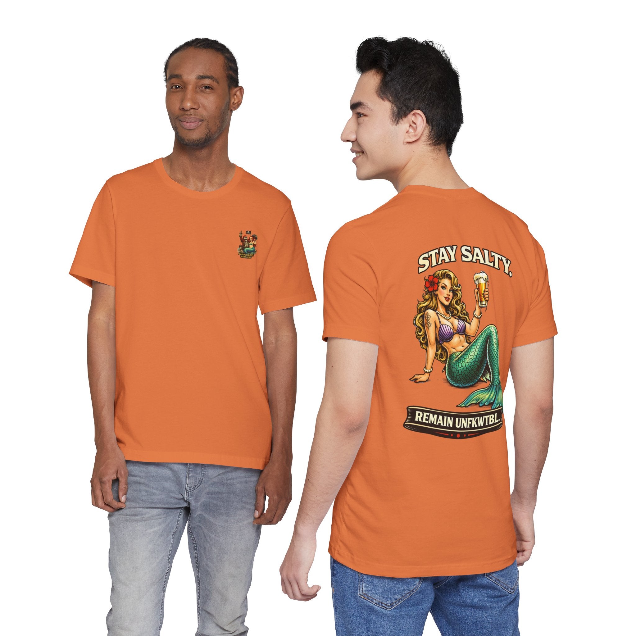 Stay Salty Mermaid T-Shirt — 'Remain UNFKWTBL' Vintage Beach Tee