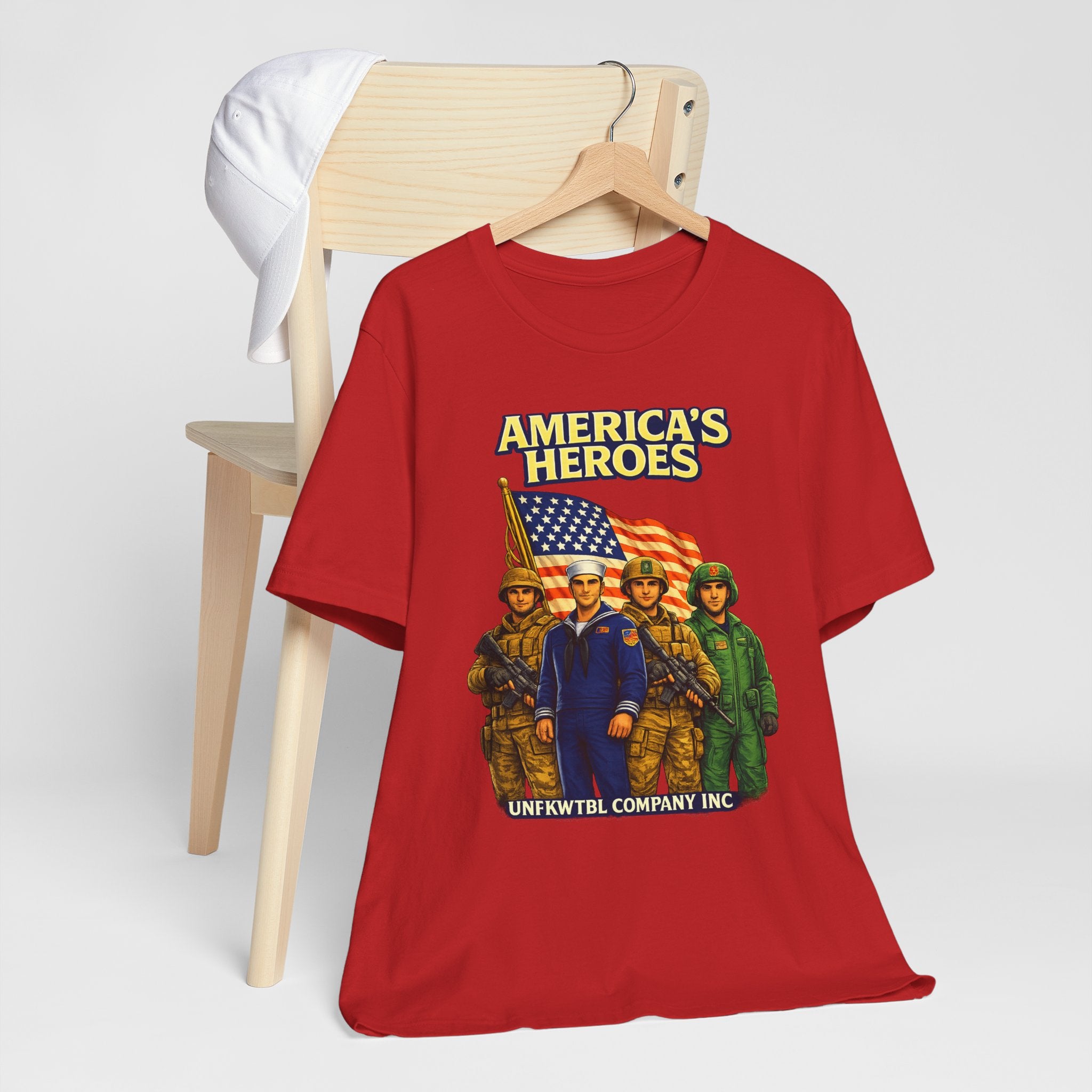 America's Heroes T-Shirt — Patriotic Military Vintage Graphic Tee