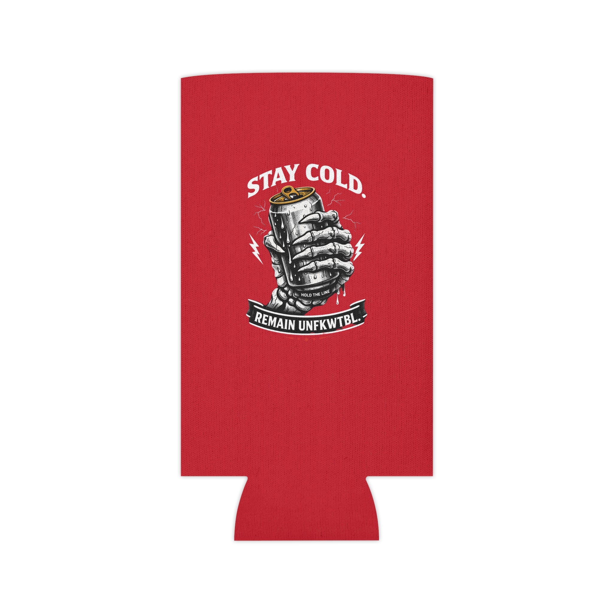Can Cooler — "Stay Cold, Remain Unfkwtbl" Retro Pinup Skull Design