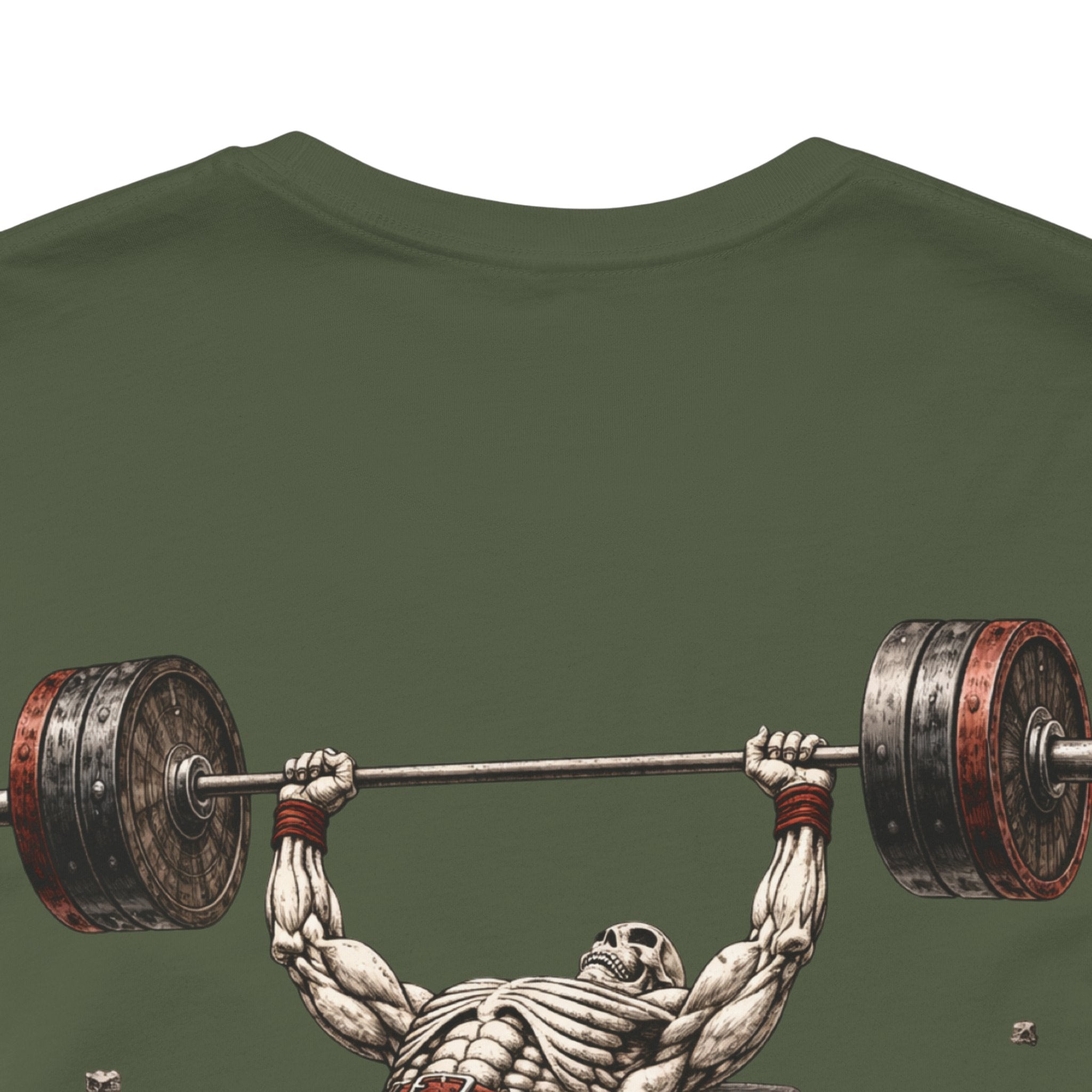 Weightlifting Tee — Vintage Bench Press Skull Design (UNFKWTBL)