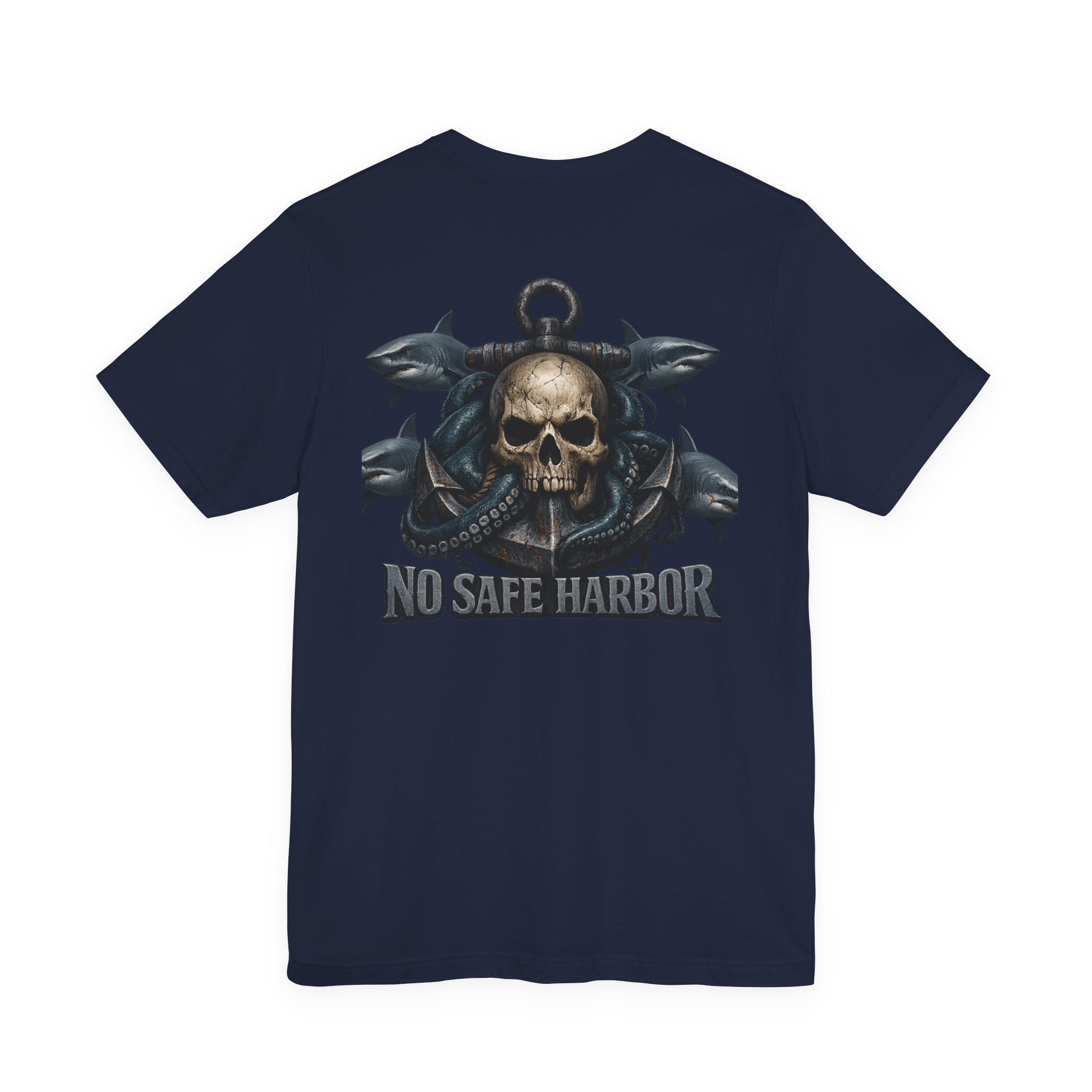 Skull Anchor Tee — "No Safe Harbor" Nautical Pirate Graphic T-Shirt