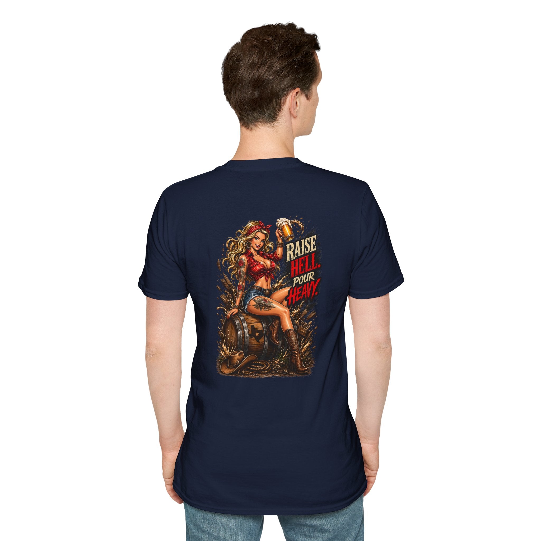Raise Hell Pour Heavy T-Shirt — Vintage Pinup Barrel Racing Shirt