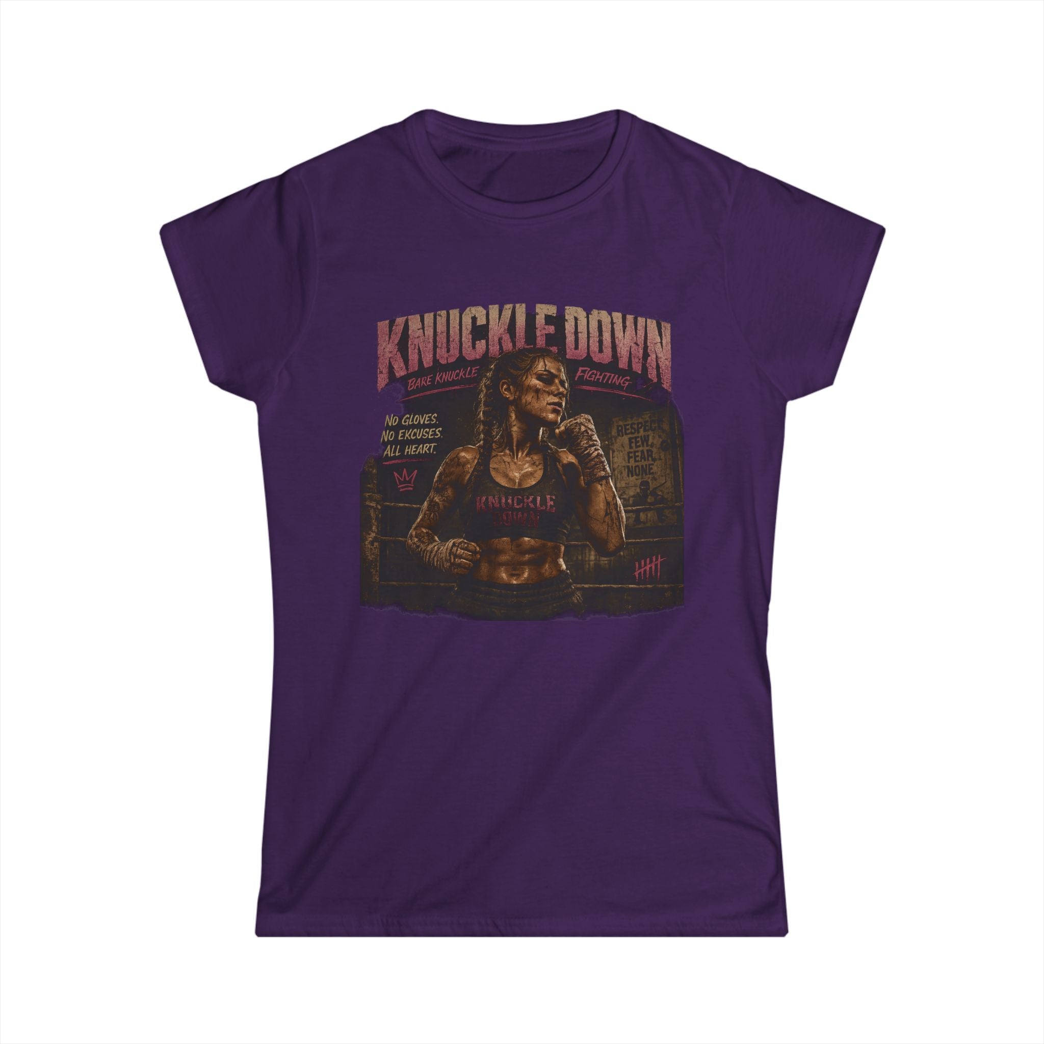 Knuckle Down Boxing Tee — Women's Retro Fight Night Graphic Shirt