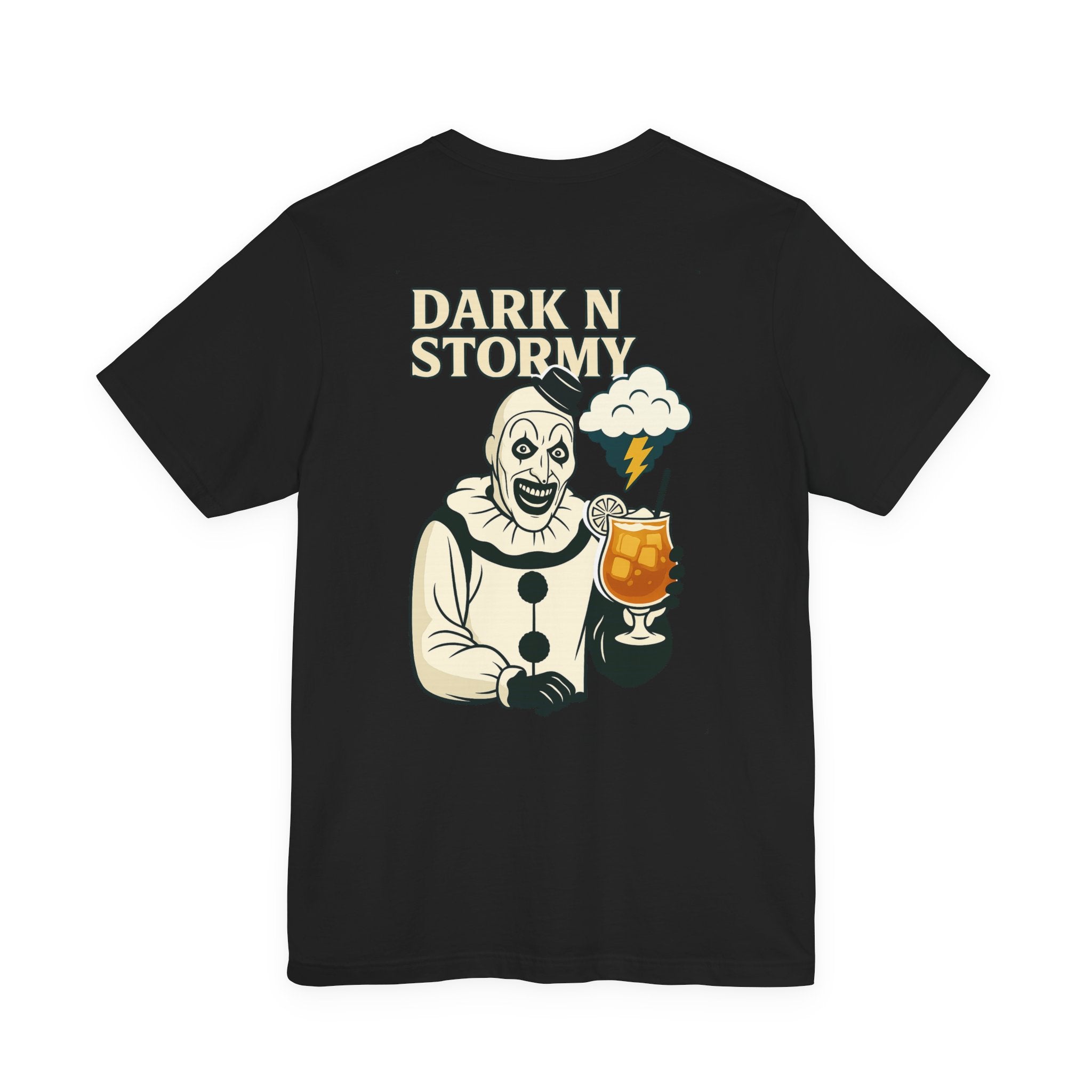 Dark 'N' Stormy Cocktail Tee — Spooky Clown Beach Bar T-Shirt