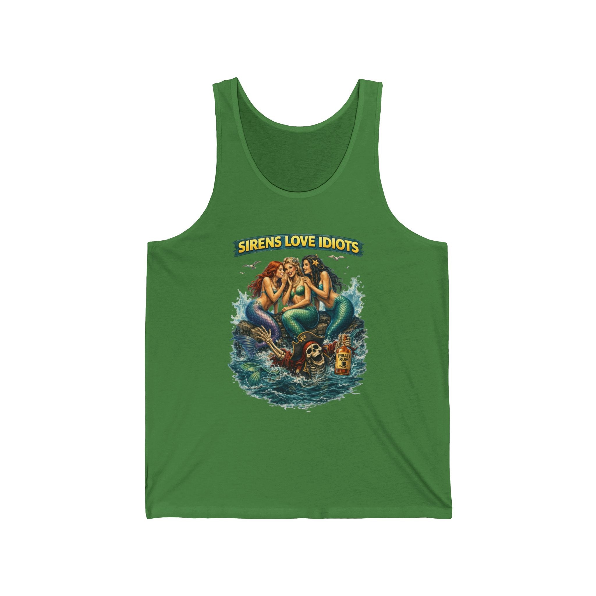Sirens Love Idiots Tank Top – Funny Pirate Mermaid Graphic Beach Tank
