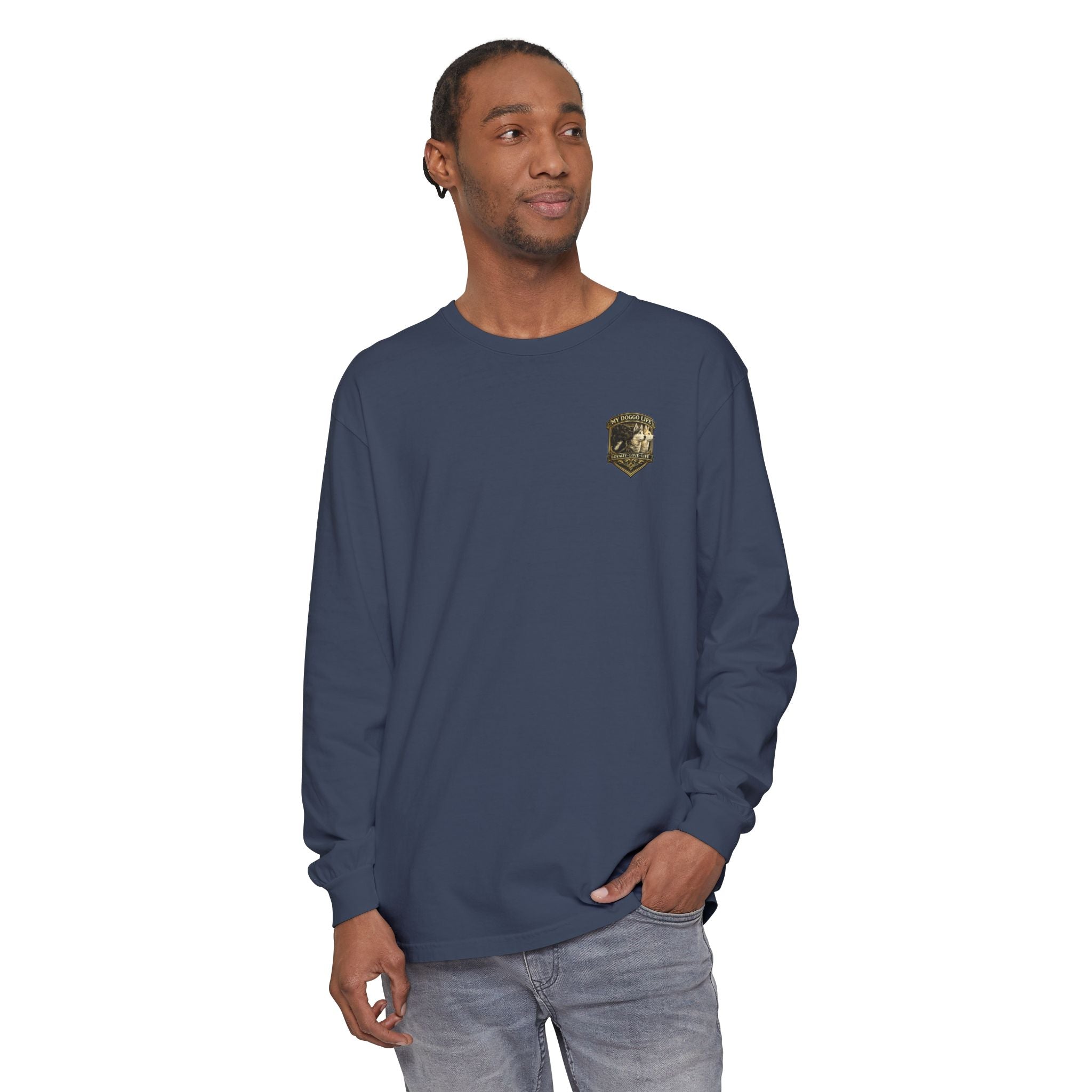 Long Sleeve T-Shirt — "My Doggo Life" Black Dog Graphic