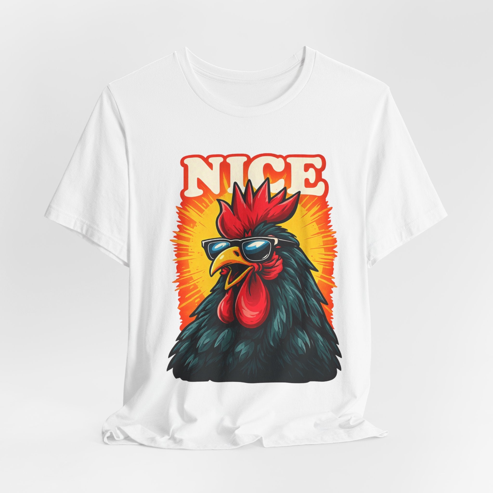 Nice Rooster T-Shirt — Cool Sunglasses Chicken Graphic Tee