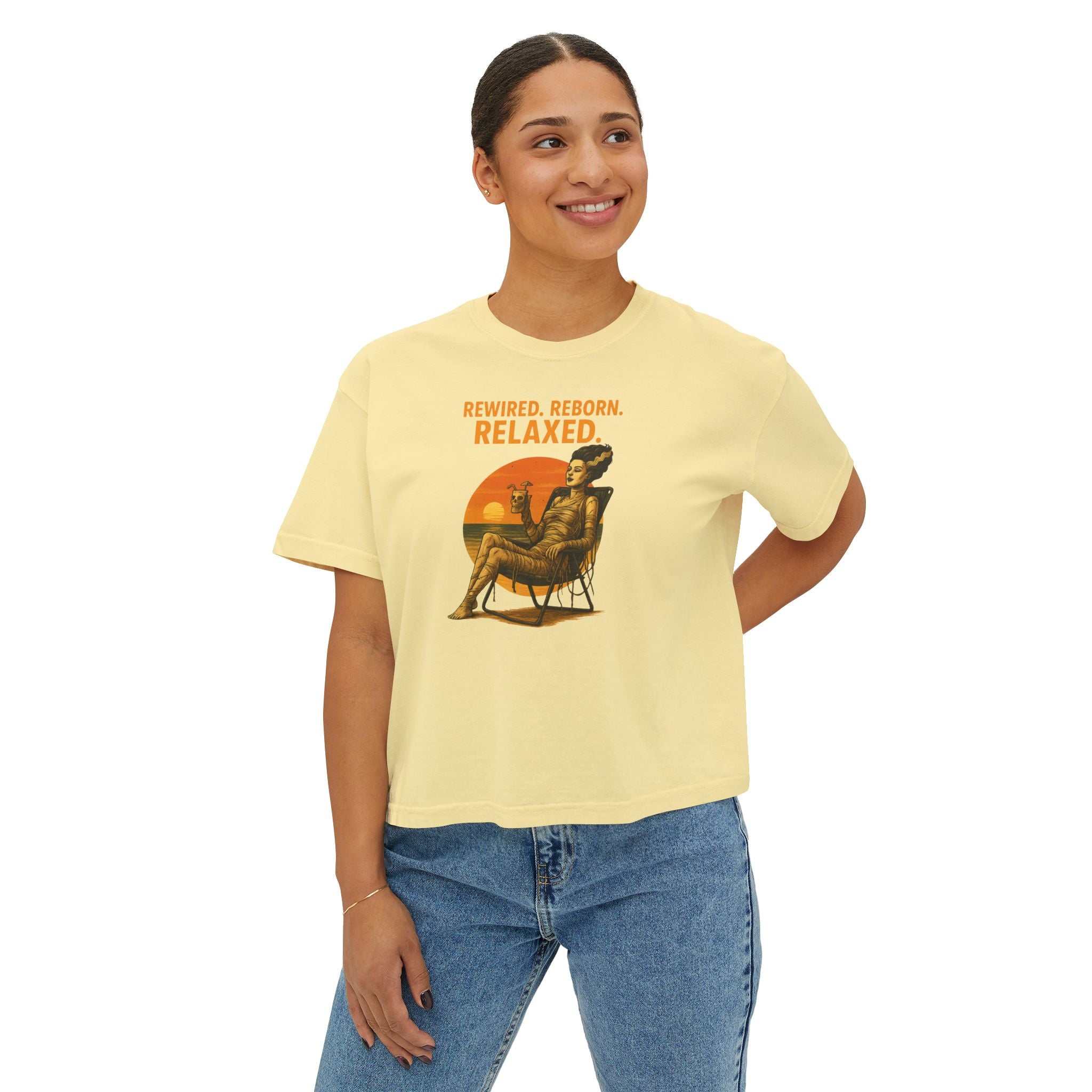 The Bride of Frankenstein Chill Time T-Shirt Women's Boxy Tee