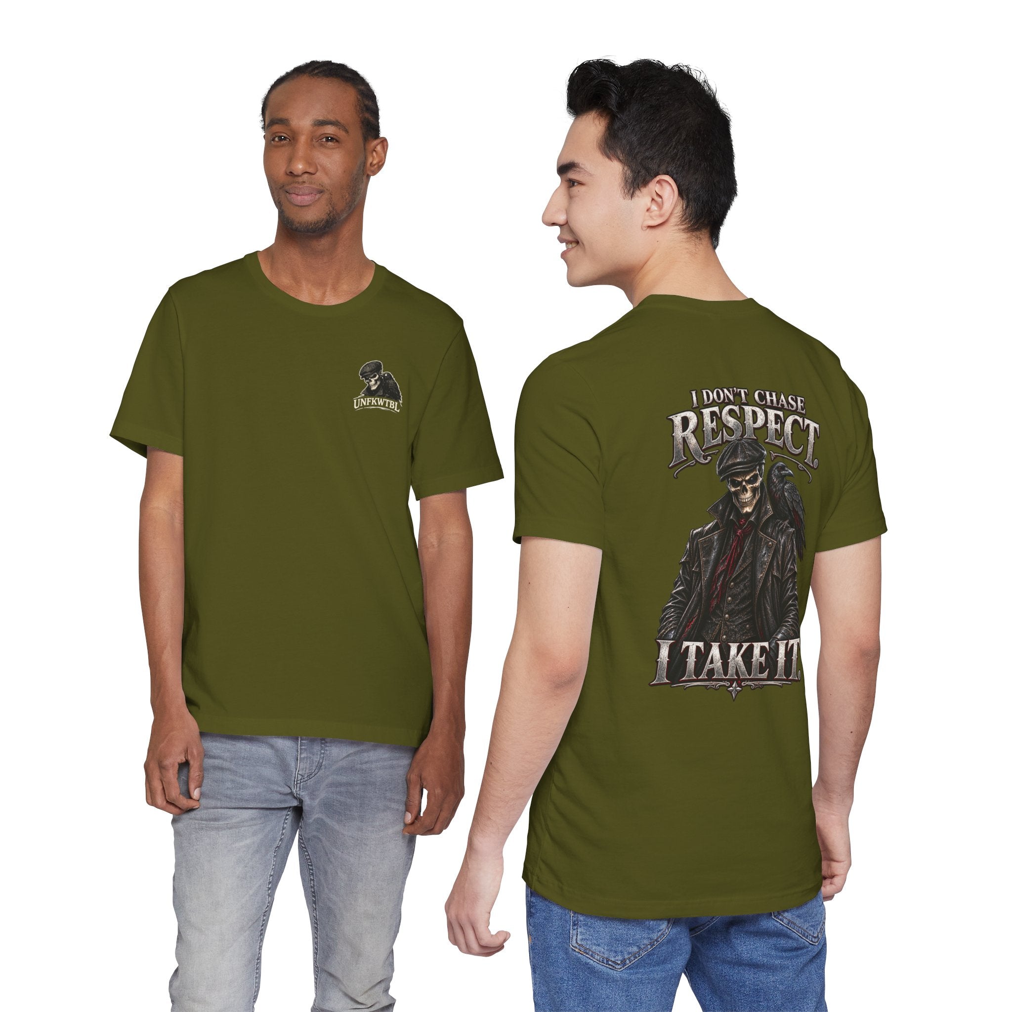 Respect T-Shirt — "I Don't Chase Respect, I Take It" Raven Graphic Tee