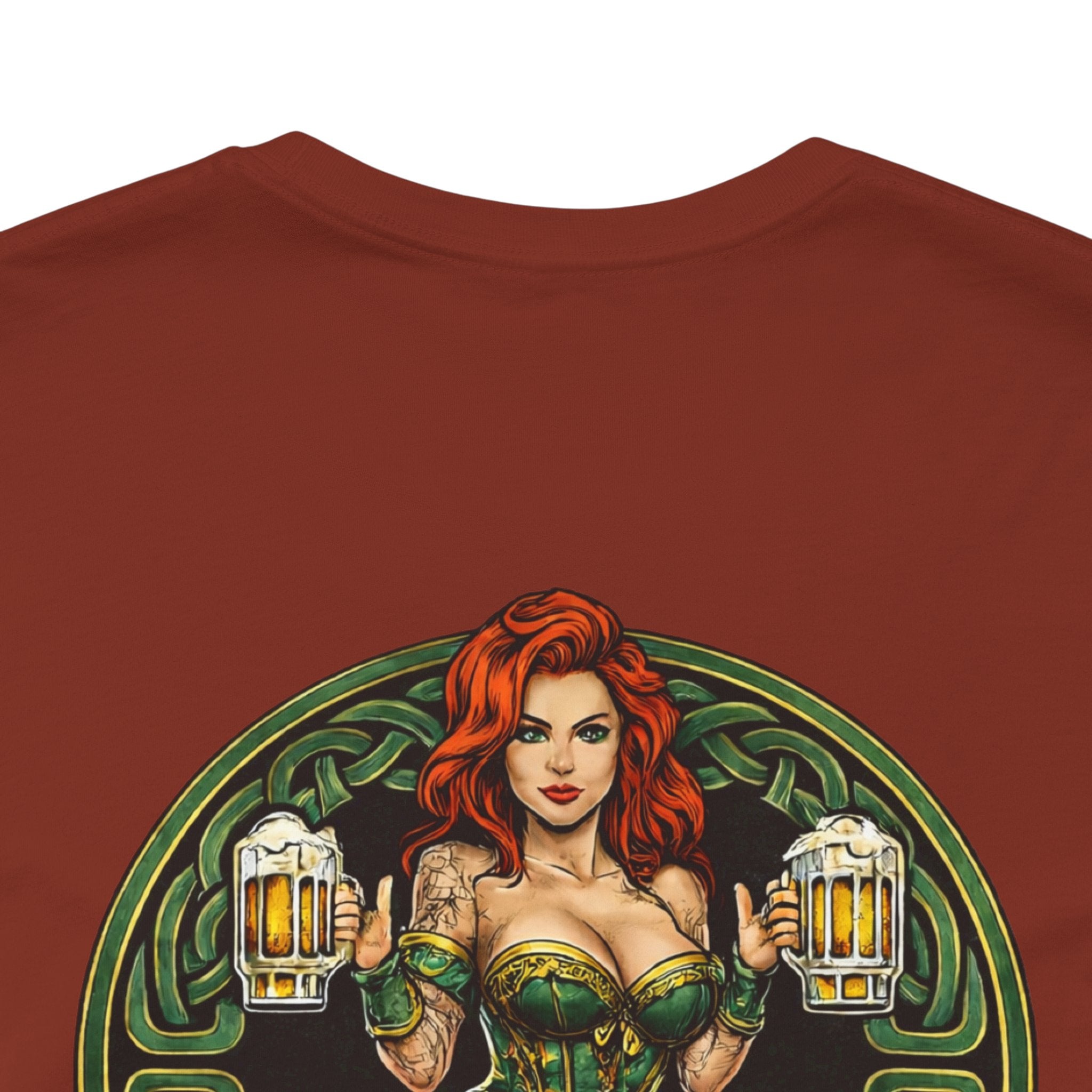 Gettin' Lucky St. Patrick's T-Shirt — Pinup Skull Irish Beer Graphic Tee