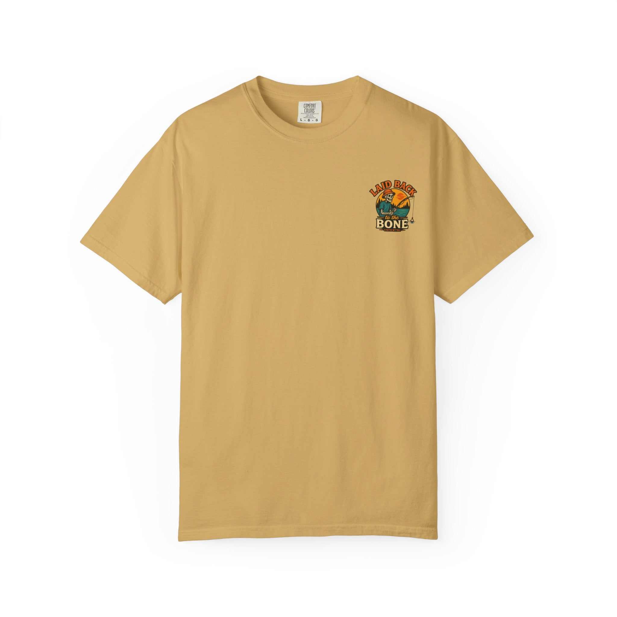 Couldn't Care Less T-Shirt — Retro Skeleton Fishing Graphic Tee