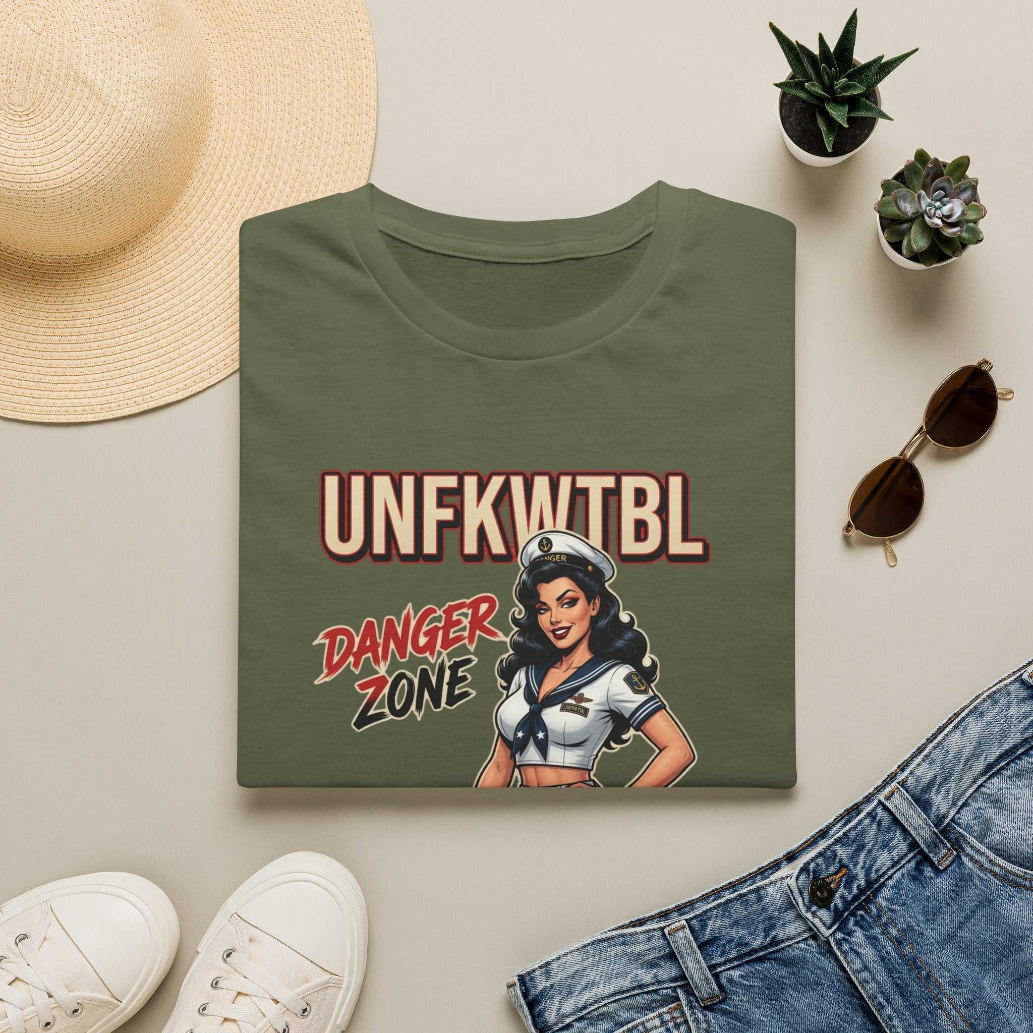 T-Shirt — "UNFKWITBL" Danger Zone Pin-Up Graphic Tee