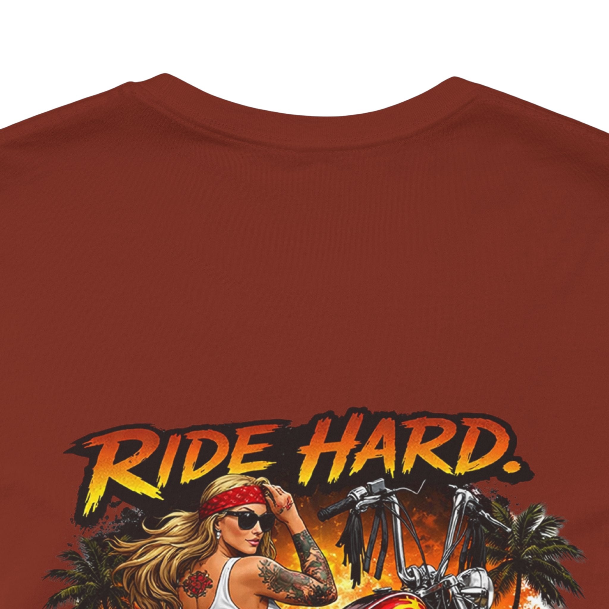 Ride Hard Motorcycle Tee — "Ride Hard, Shine Louder" Biker Graphic T-Shirt