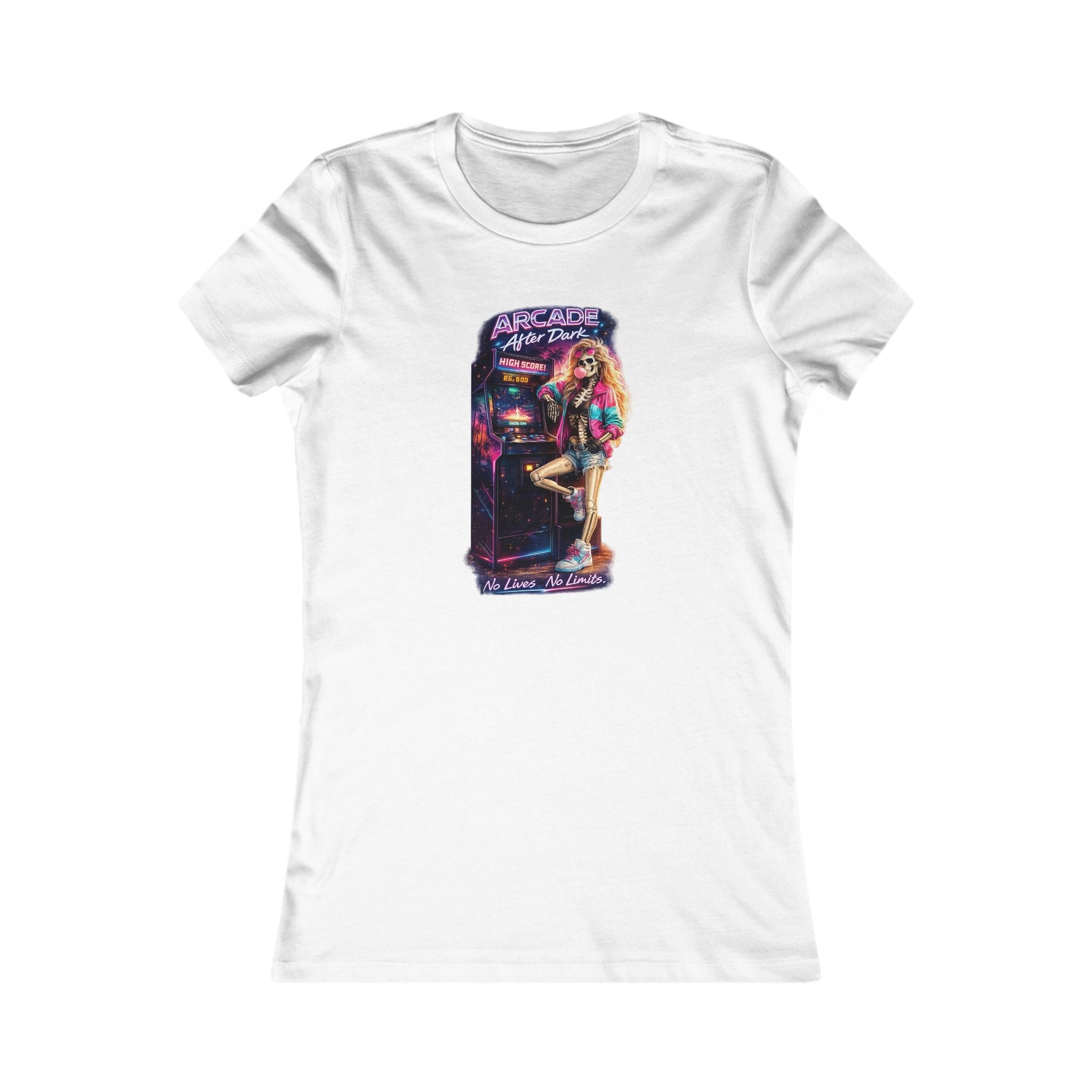 Women’s Graphic Tee — Retro Pinup Arcade 'Play Time' Vintage Neon Design