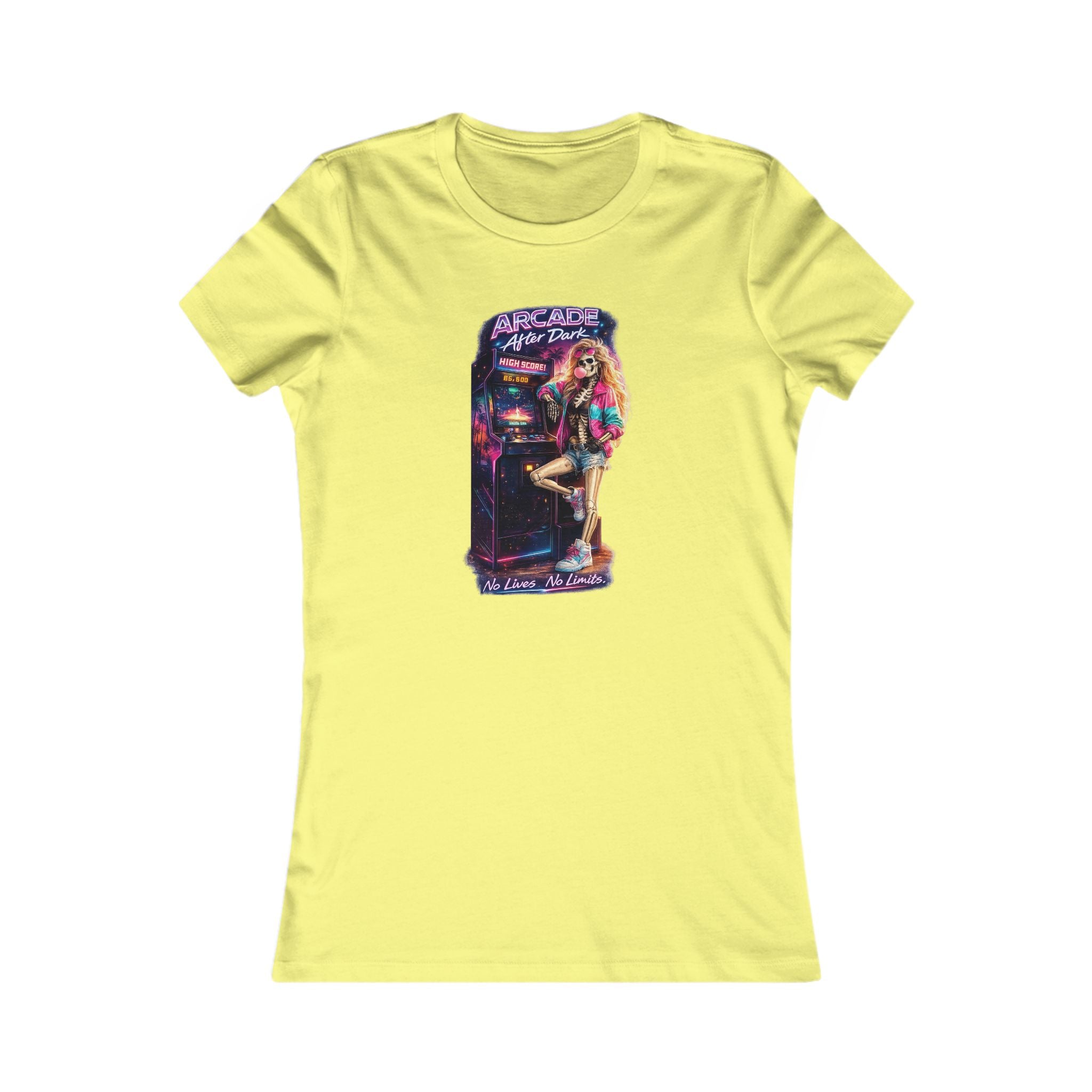 Women’s Graphic Tee — Retro Pinup Arcade 'Play Time' Vintage Neon Design