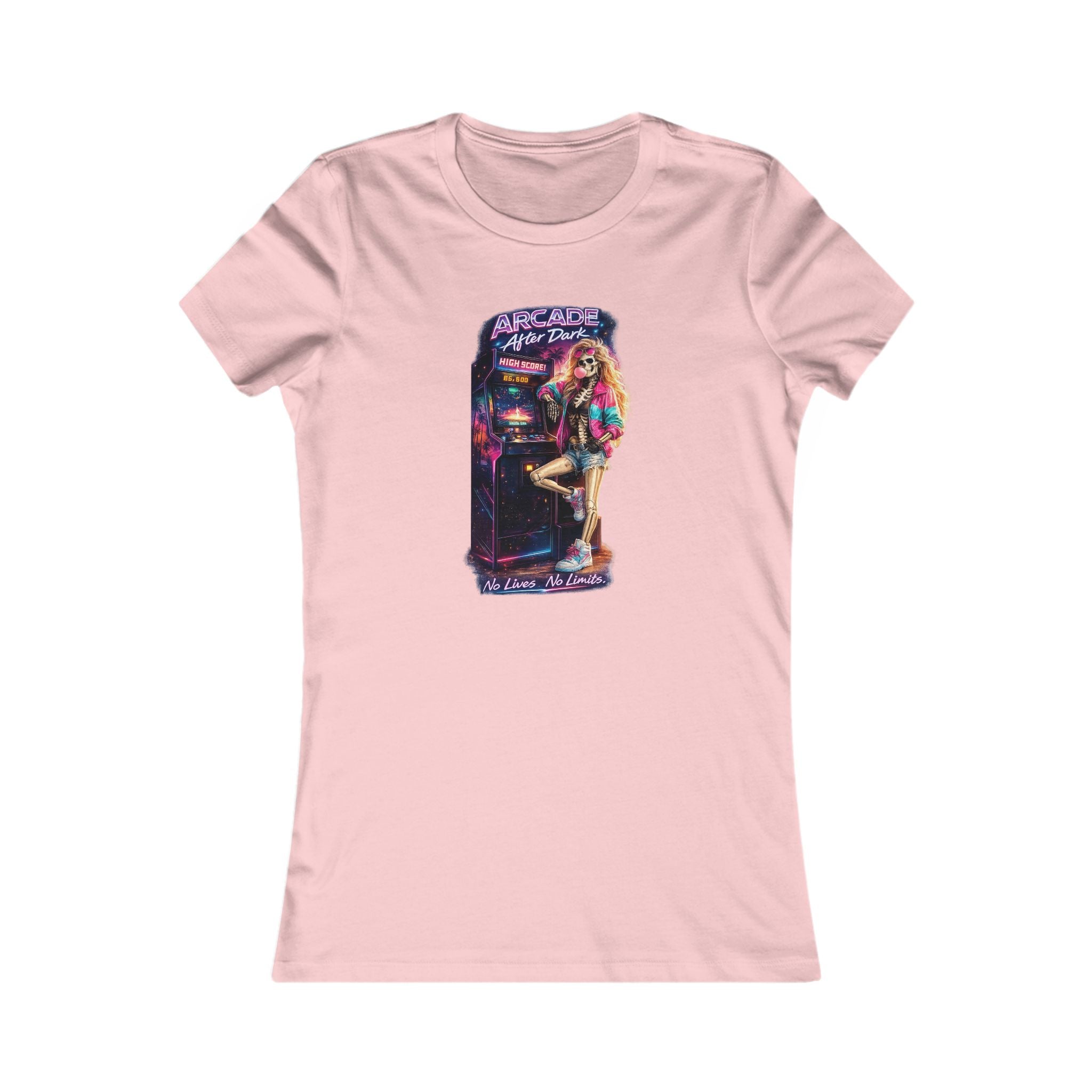Women’s Graphic Tee — Retro Pinup Arcade 'Play Time' Vintage Neon Design