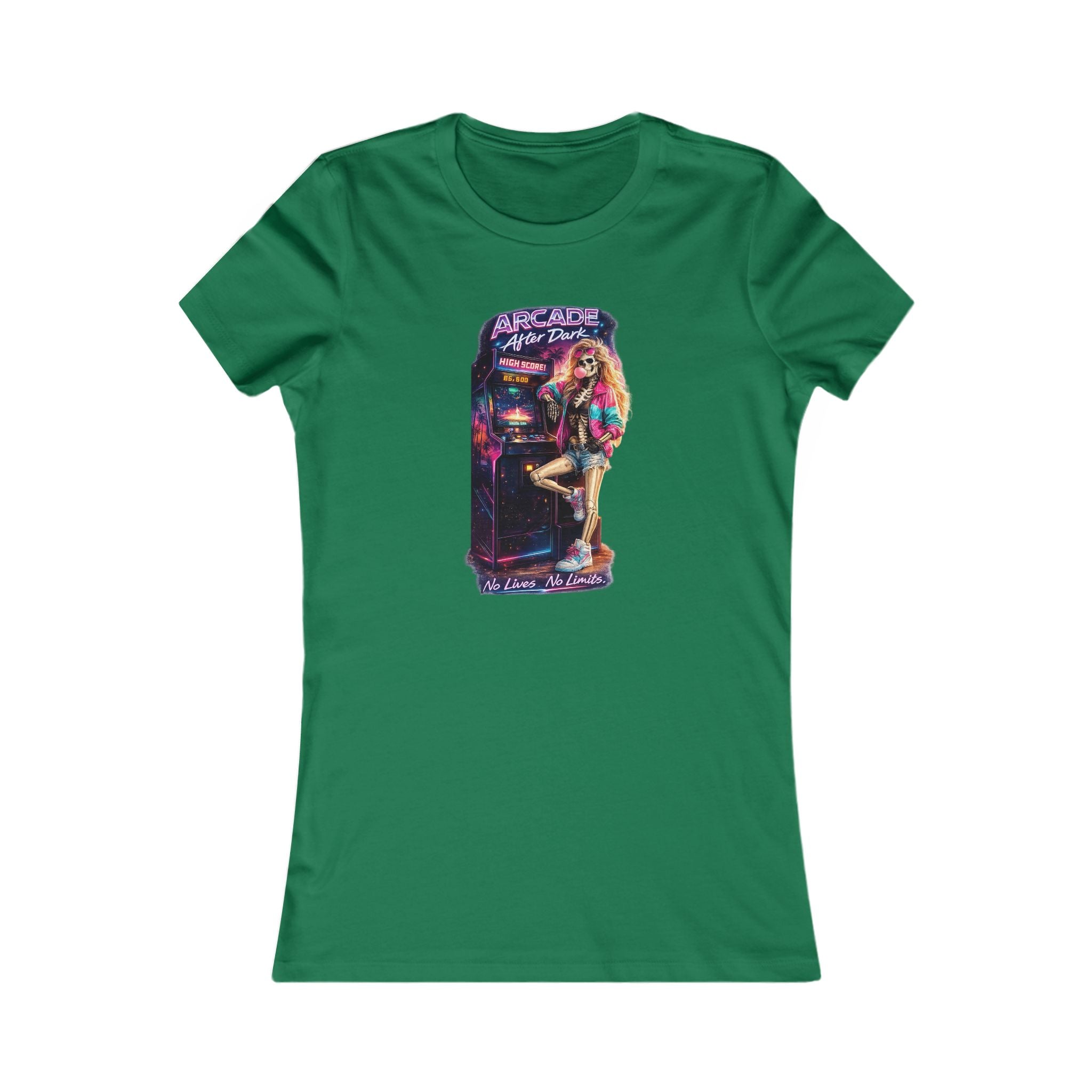 Women’s Graphic Tee — Retro Pinup Arcade 'Play Time' Vintage Neon Design